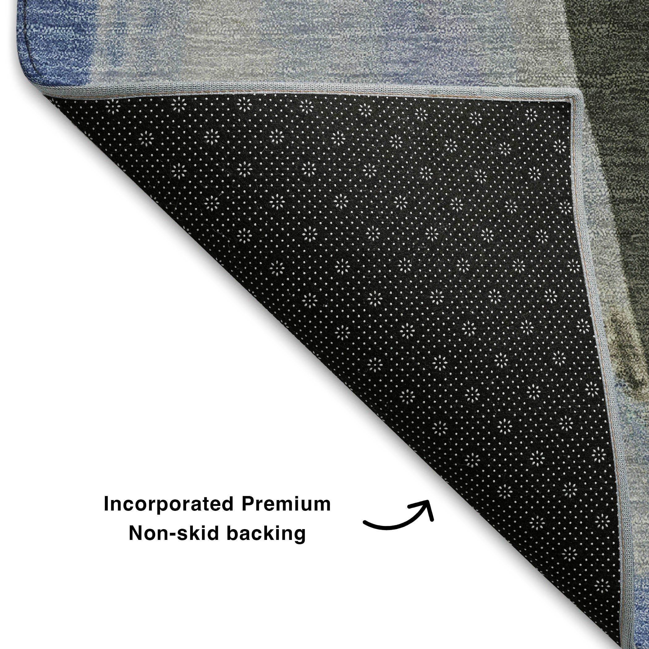 Rome Machine Washable Transitional Denim Blue Rug 1'8" x 2'6" #shape_Rectangle