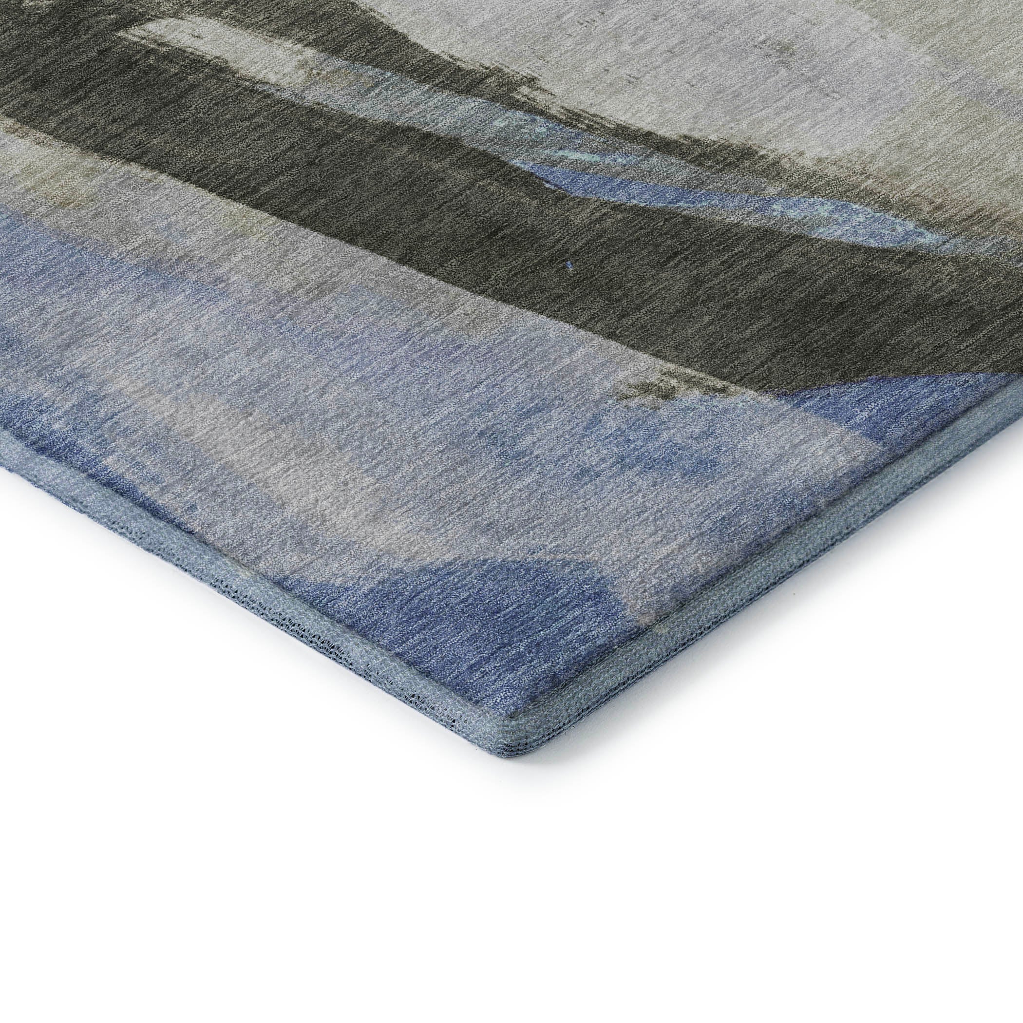 Rome Machine Washable Transitional Denim Blue Rug 1'8" x 2'6" #shape_Rectangle
