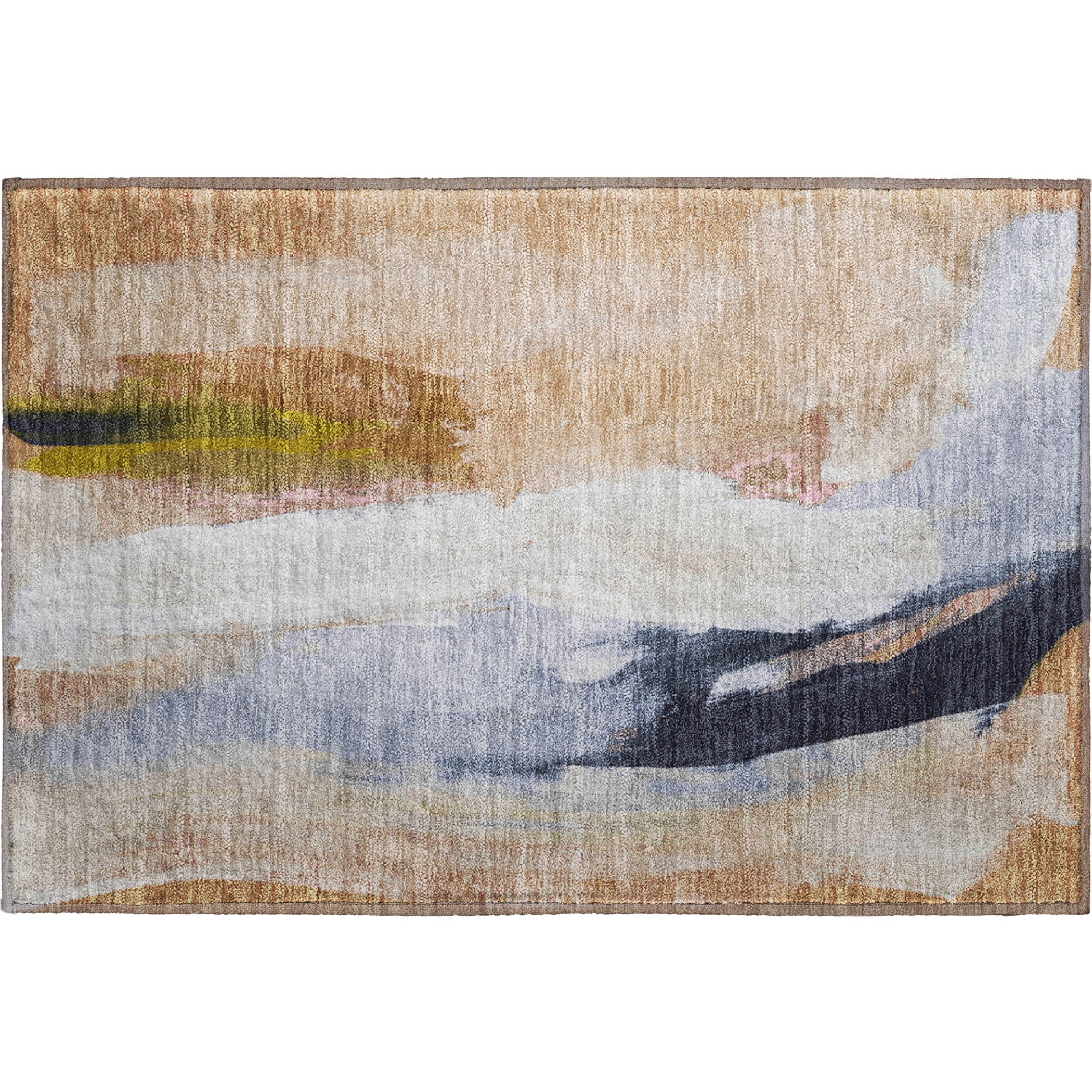Rome Machine Washable Transitional Putty Ivory Rug 1'8" x 2'6" #shape_Rectangle