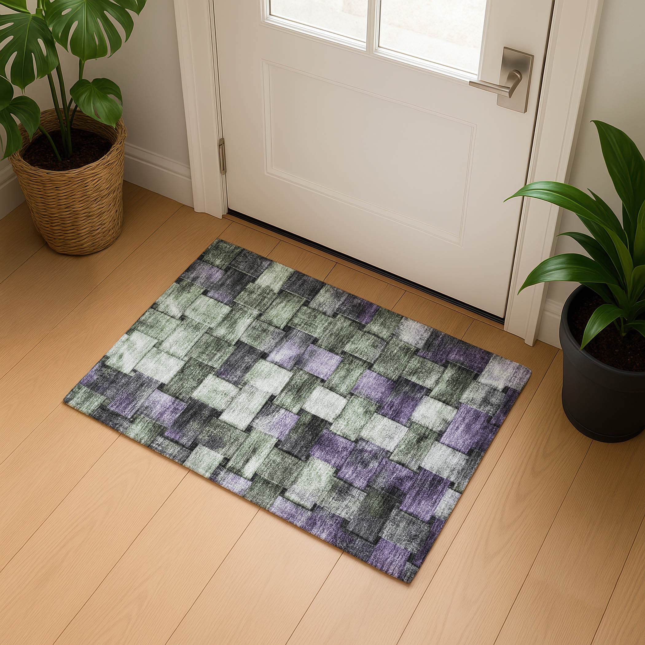 Vienna Machine Washable Transitional Sage Green Rug 1'8" x 2'6" #shape_Rectangle