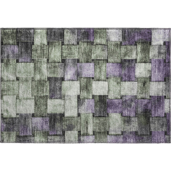 Vienna Machine Washable Transitional Sage Green Rug 1'8" x 2'6"