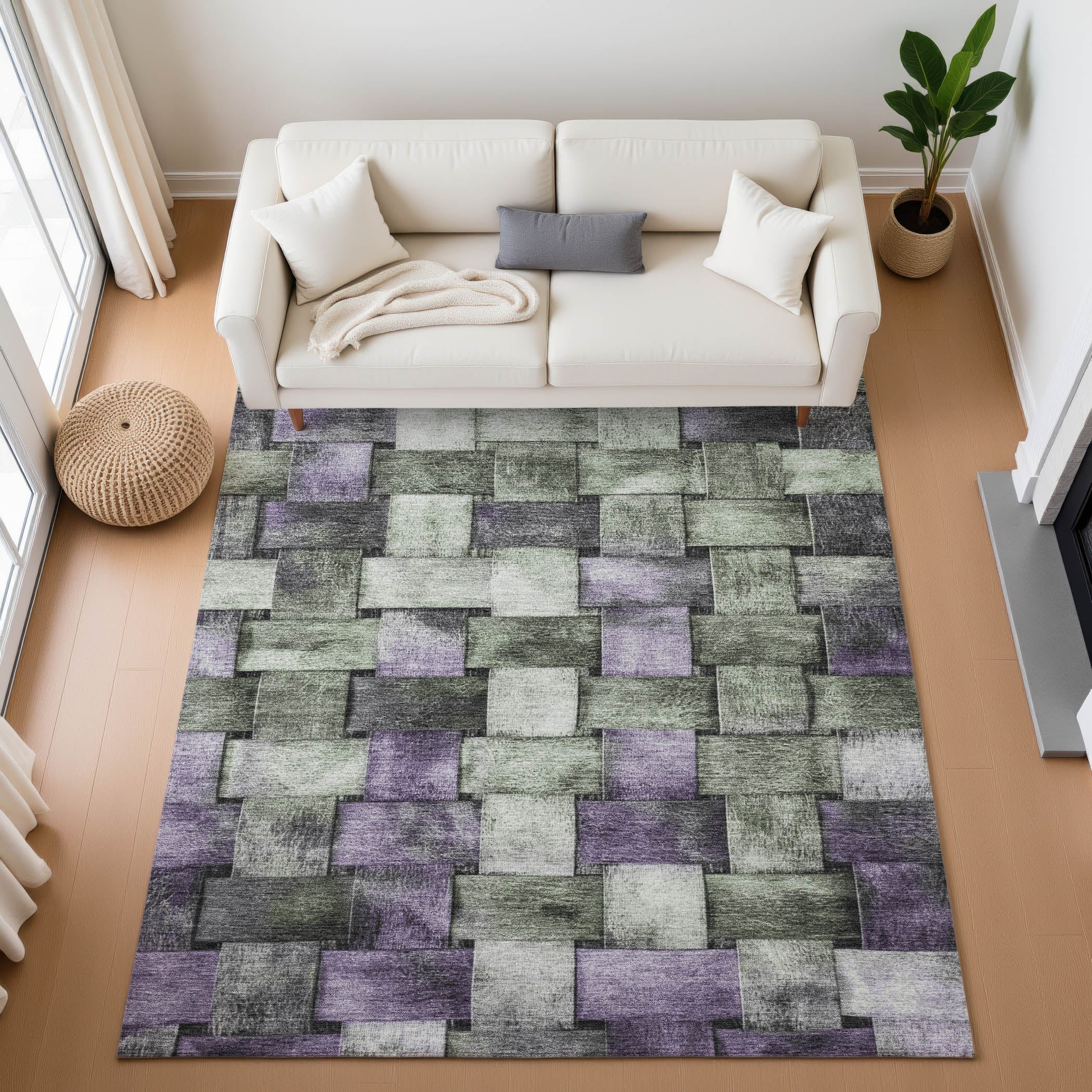 Vienna Machine Washable Transitional Sage Green Rug 2'6" x 3'10" #shape_Rectangle