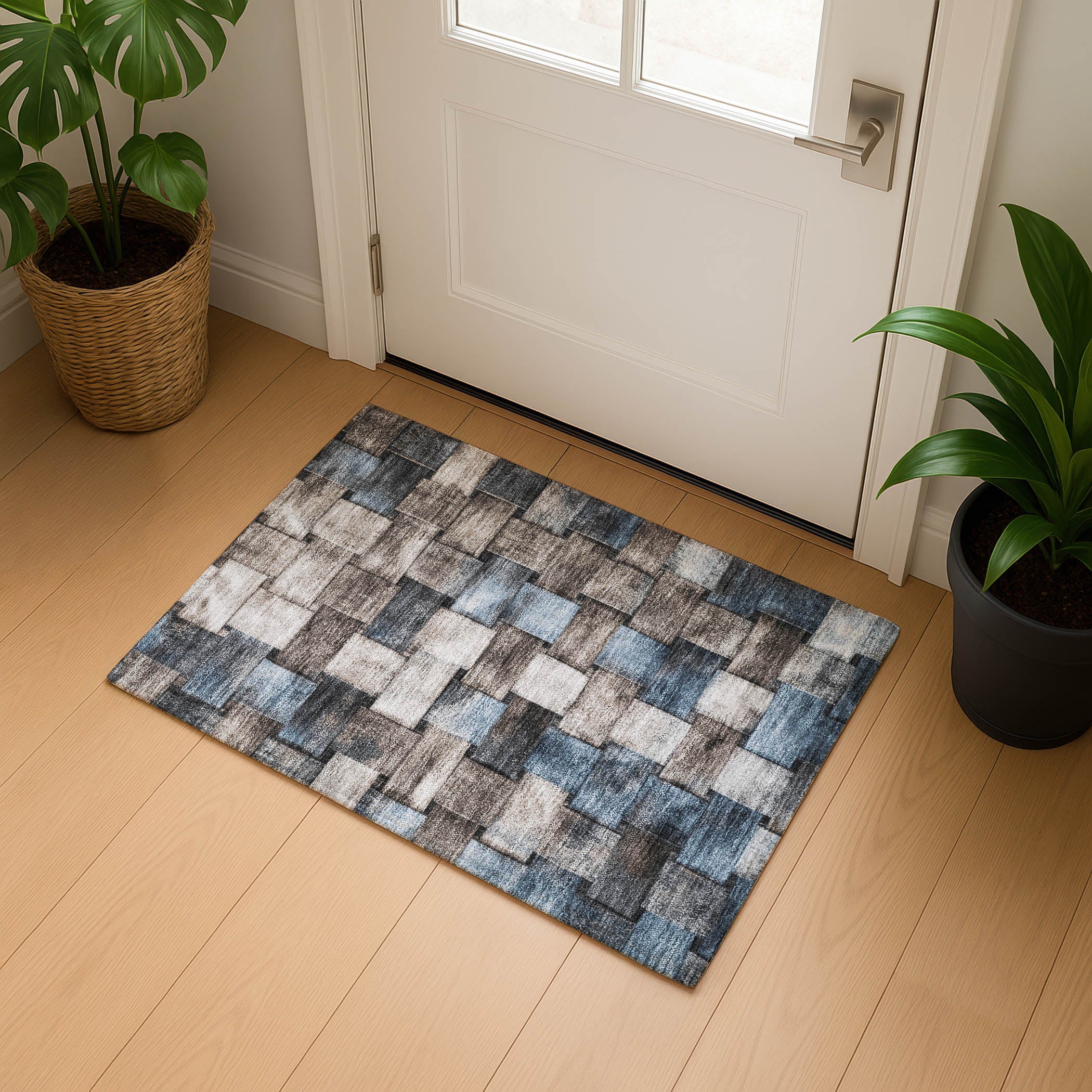Vienna Machine Washable Transitional Taupe Brown Rug 1'8" x 2'6" #shape_Rectangle