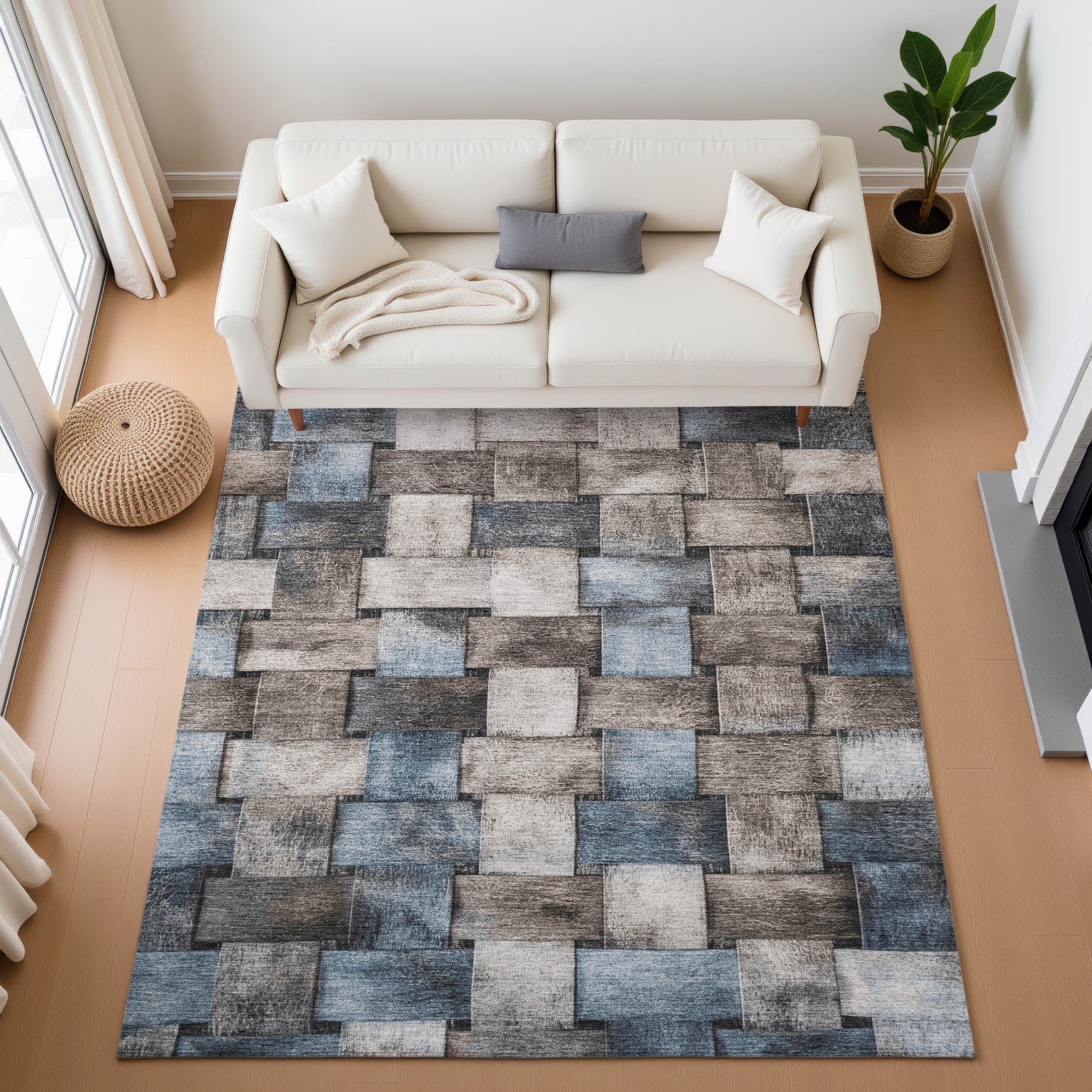 Vienna Machine Washable Transitional Taupe Brown Rug 2'6" x 3'10" #shape_Rectangle