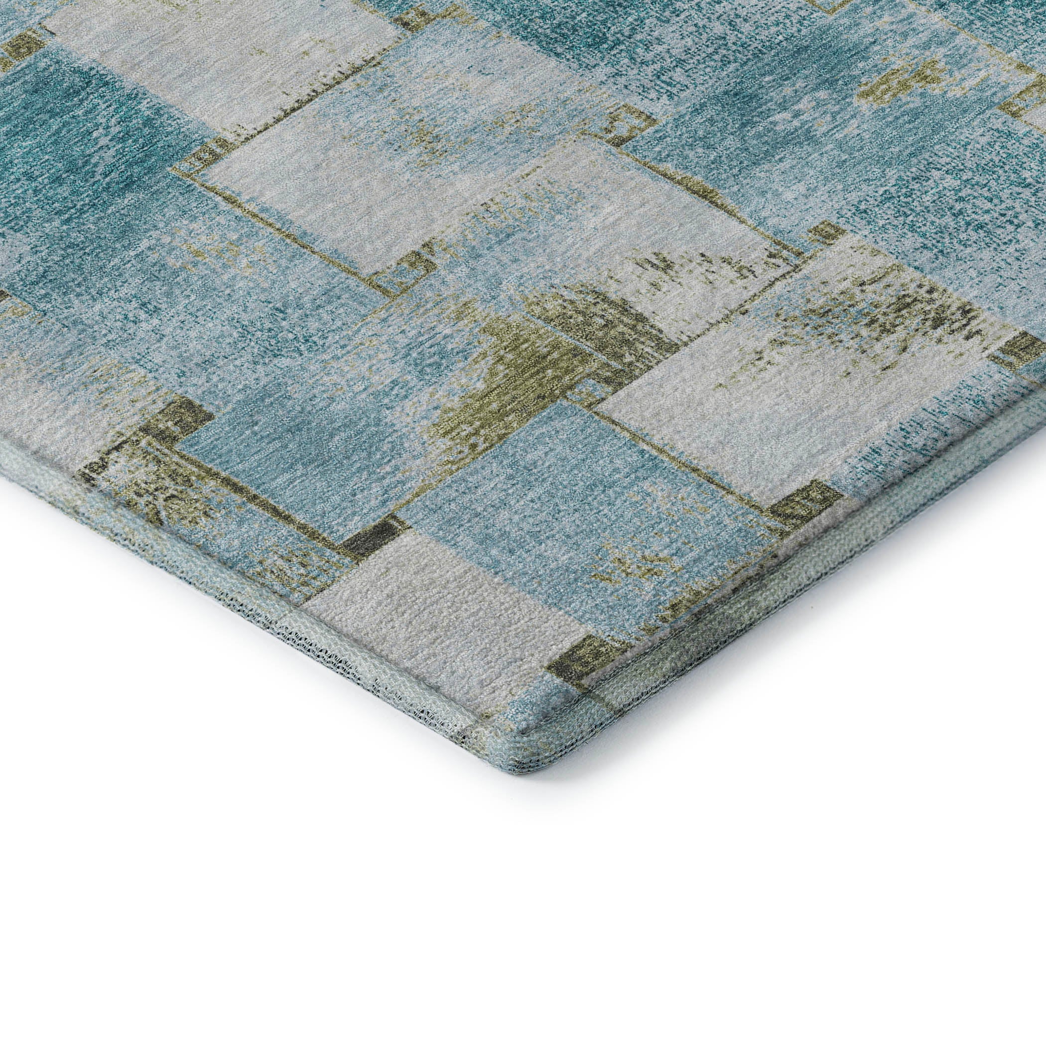 Vienna Machine Washable Transitional Teal Rug 1'8" x 2'6" #shape_Rectangle