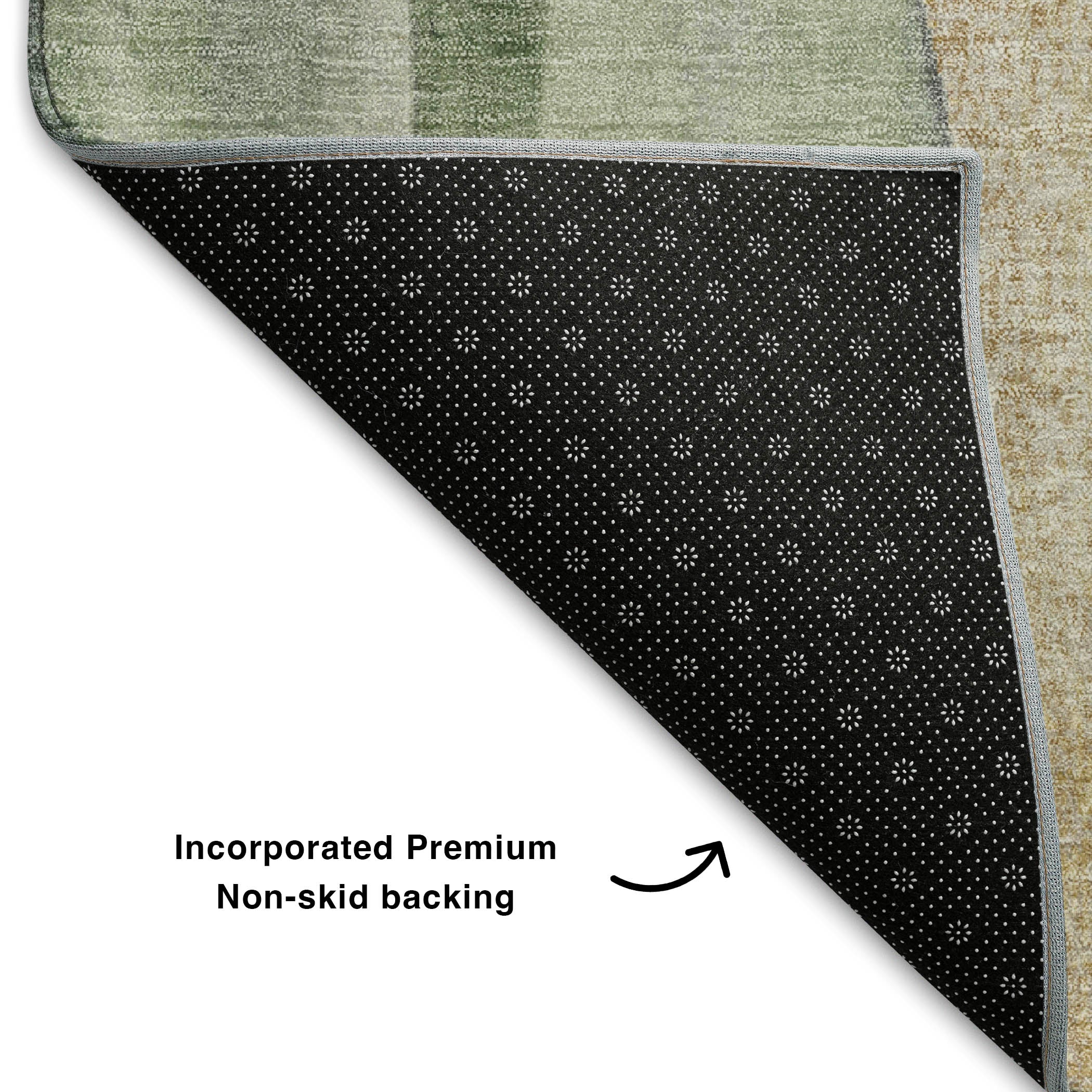 Santorini Machine Washable Transitional Aloe Green Rug 1'8" x 2'6" #shape_Rectangle