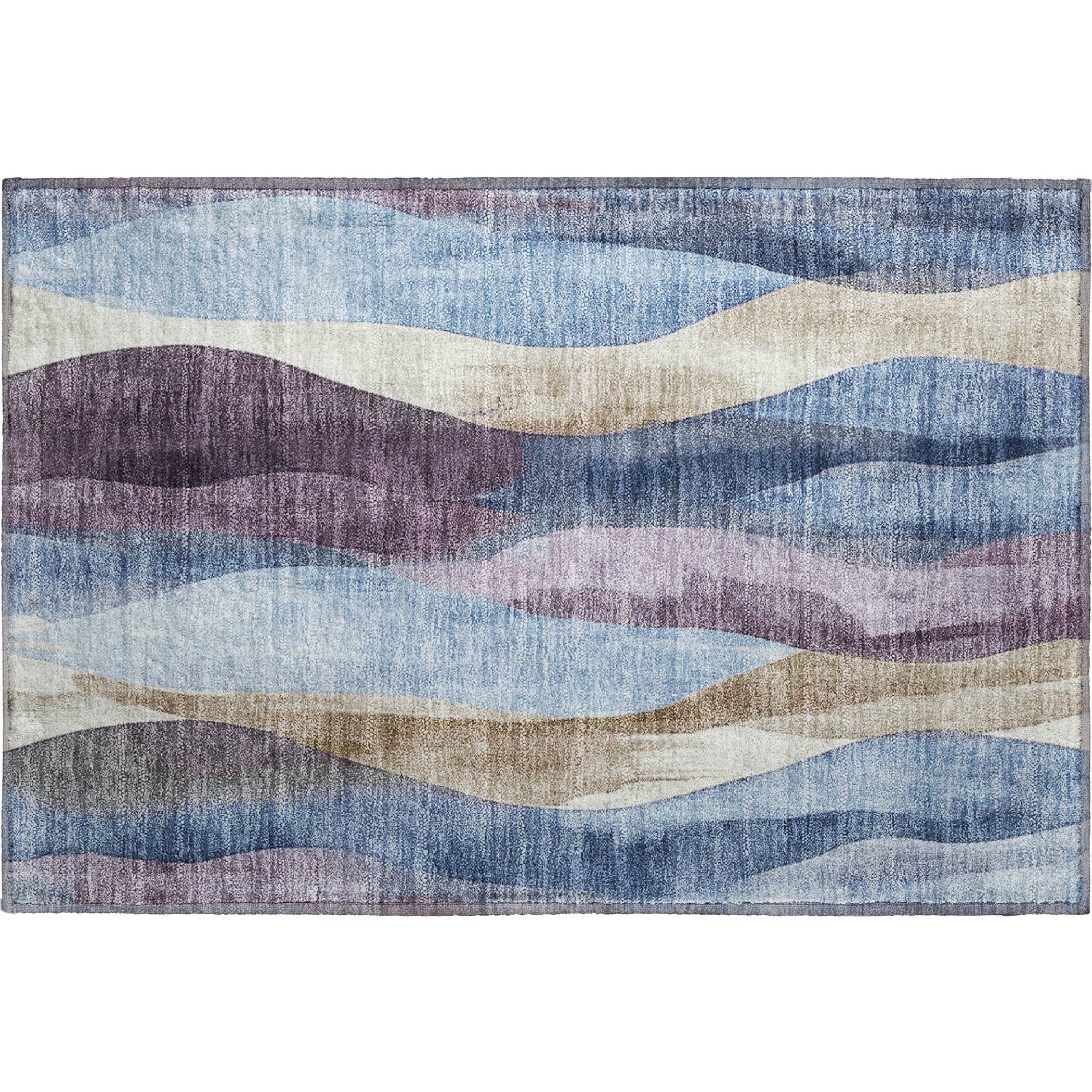 Santorini Machine Washable Transitional Denim Blue Rug 1'8" x 2'6" #shape_Rectangle