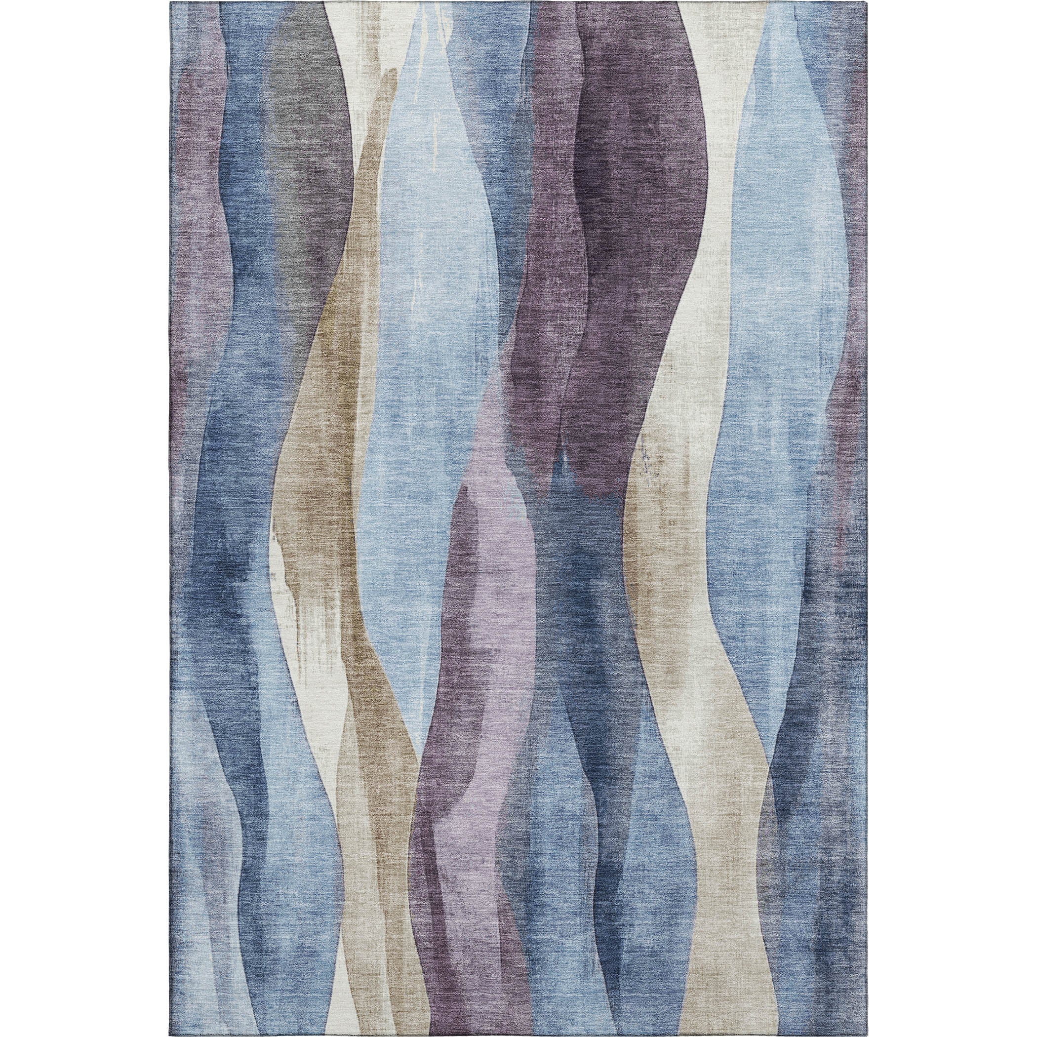 Santorini Machine Washable Transitional Denim Blue Rug 2'6" x 3'10" #shape_Rectangle