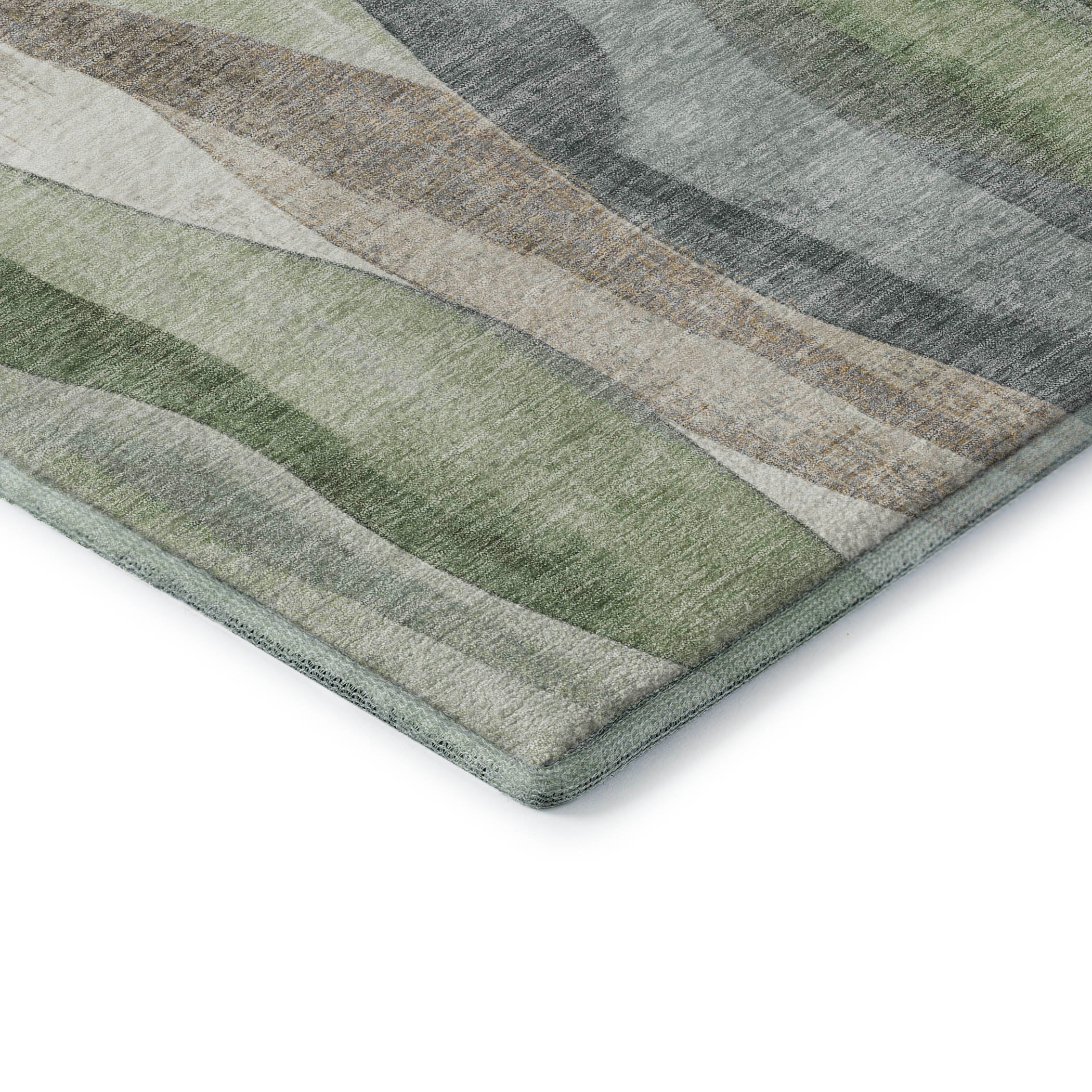 Santorini Machine Washable Transitional Fern Green Rug 1'8" x 2'6" #shape_Rectangle