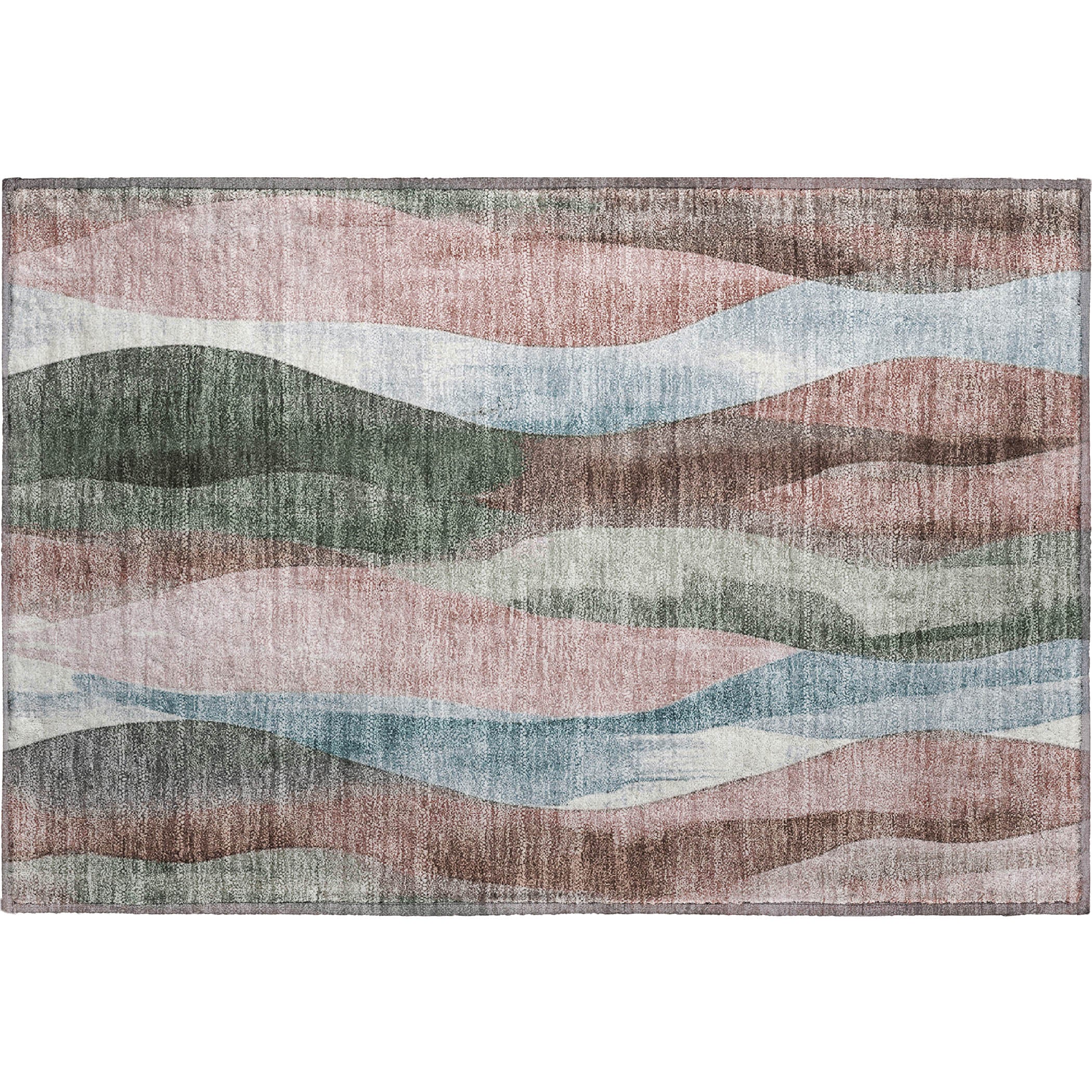 Santorini Machine Washable Transitional Salmon Orange Rug 1'8" x 2'6" #shape_Rectangle