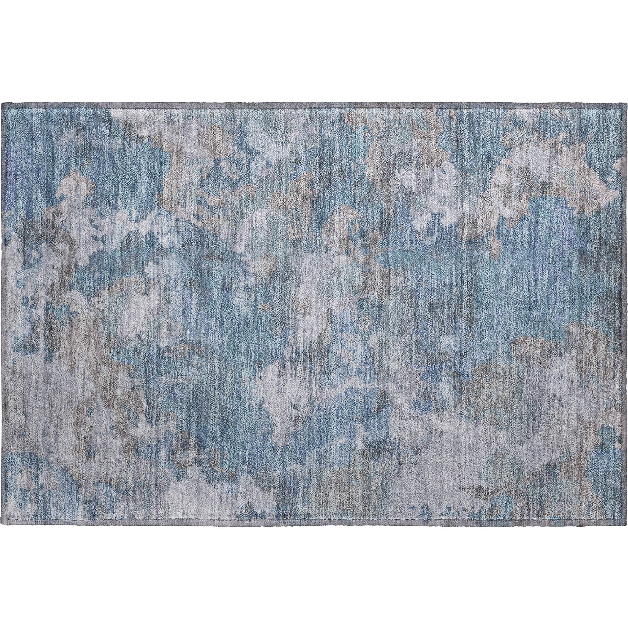 Chiang Mai Machine Washable Transitional Denim Blue Rug 1'8" x 2'6" #shape_Rectangle