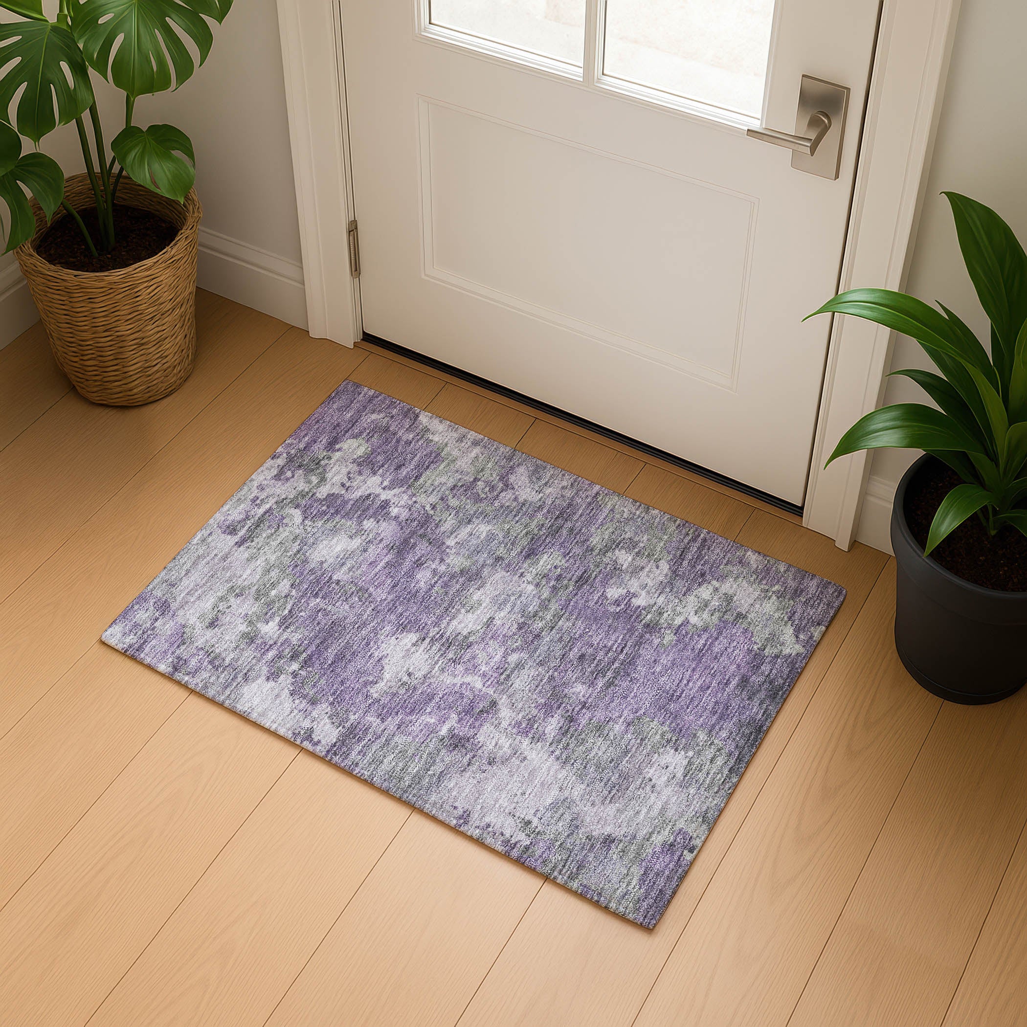 Chiang Mai Machine Washable Transitional Purple Rug 1'8" x 2'6" #shape_Rectangle