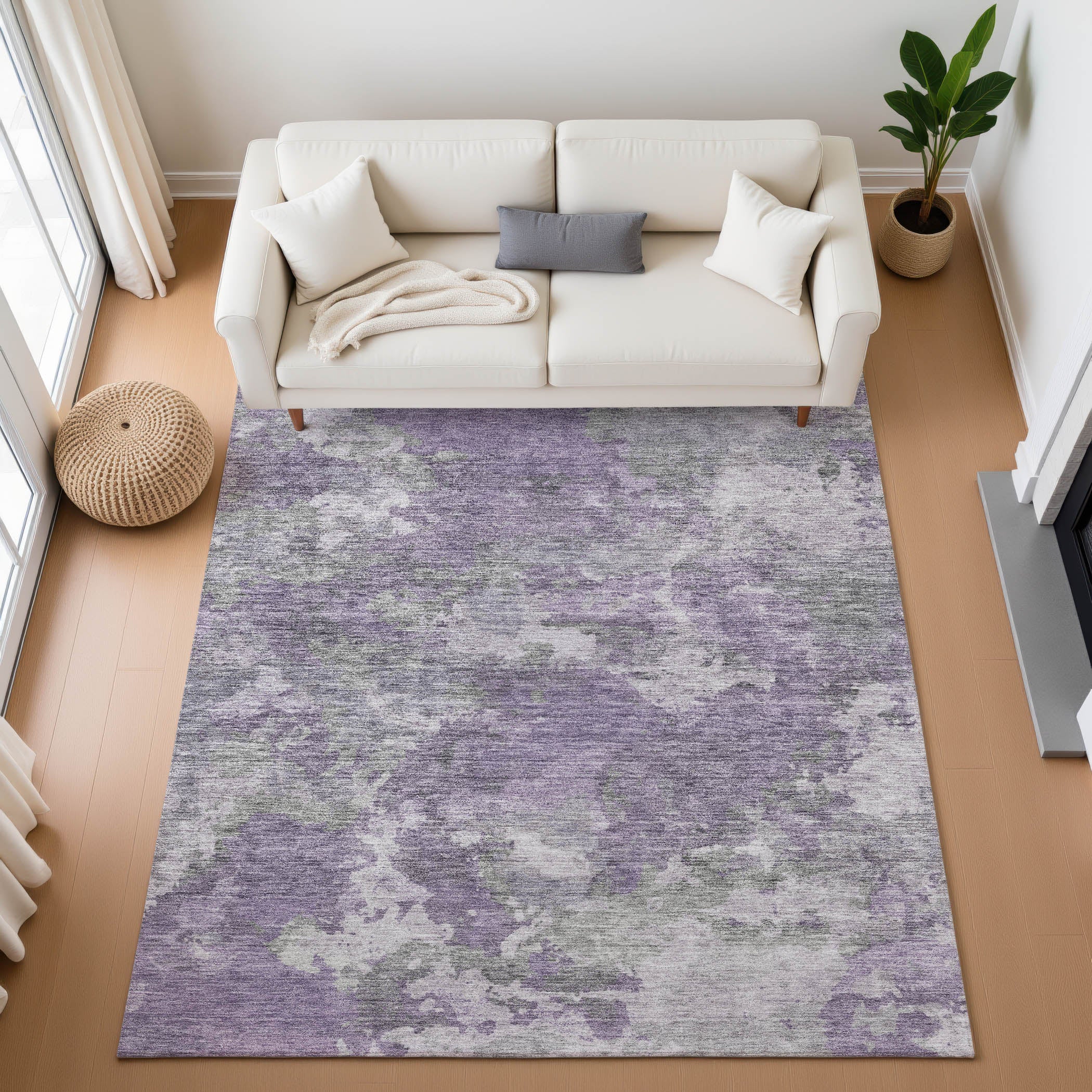 Chiang Mai Machine Washable Transitional Purple Rug 2'6" x 3'10" #shape_Rectangle