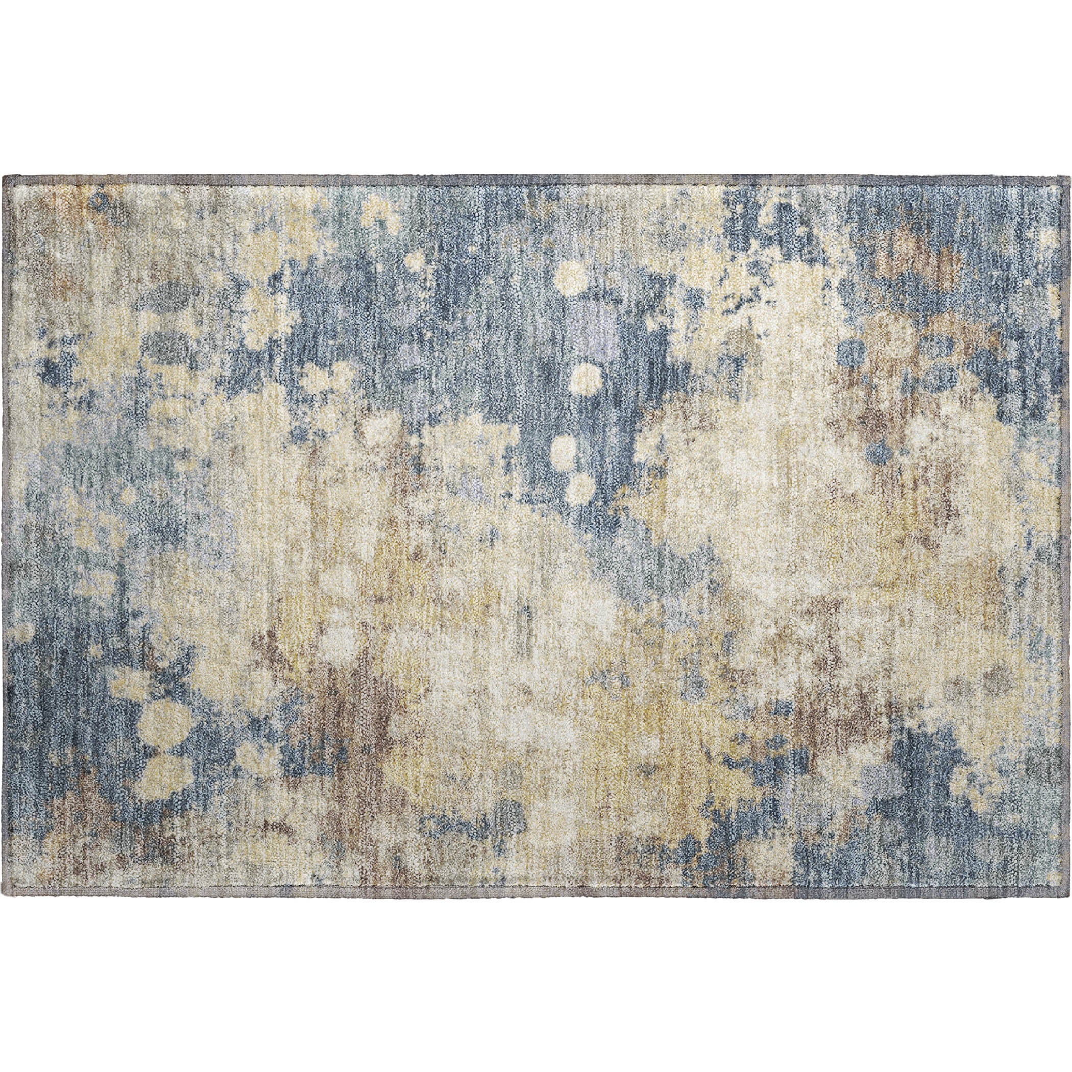 Kathmandu Machine Washable Transitional Gold Rug 1'8" x 2'6" #shape_Rectangle