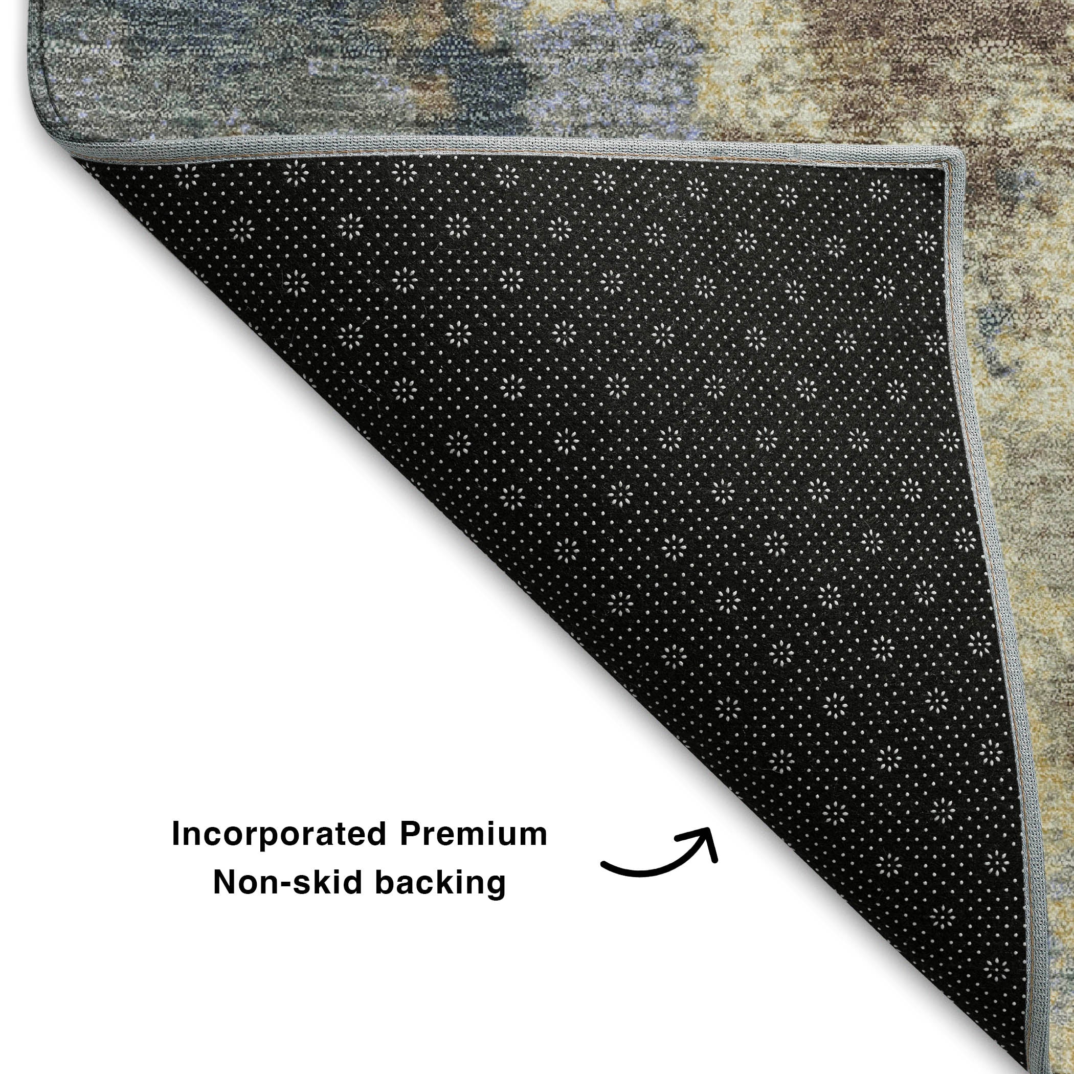 Kathmandu Machine Washable Transitional Gold Rug 1'8" x 2'6" #shape_Rectangle