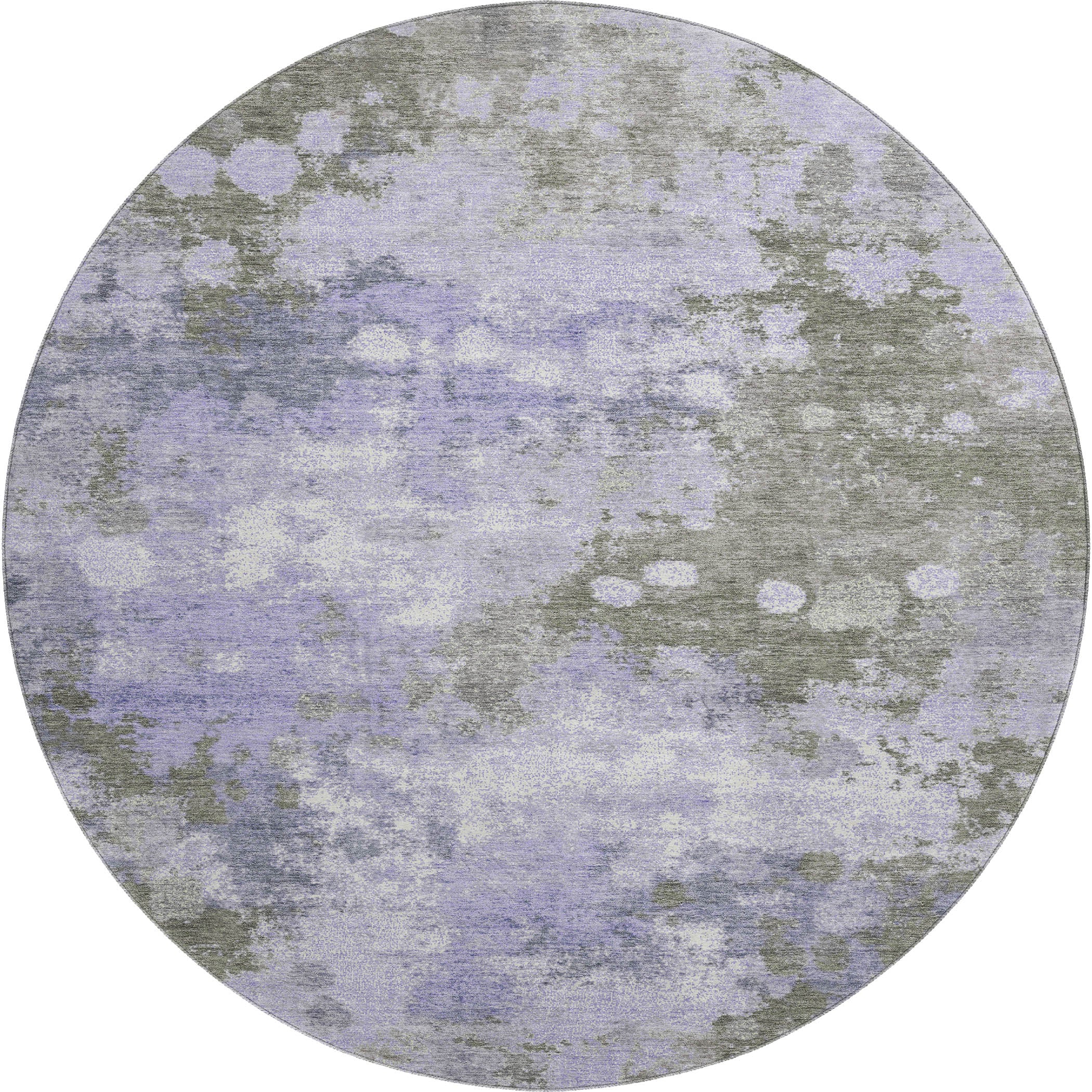 Kathmandu Machine Washable Transitional Lavender Purple Rug 8' x 8' #shape_Round