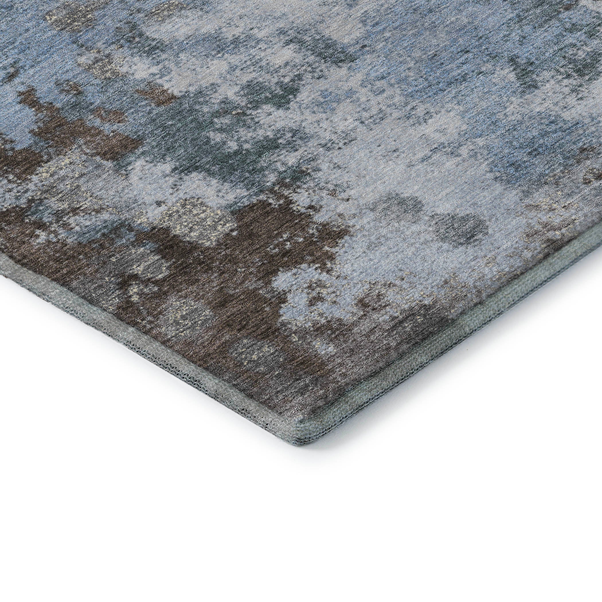 Kathmandu Machine Washable Transitional Sky Blue Rug 1'8" x 2'6" #shape_Rectangle