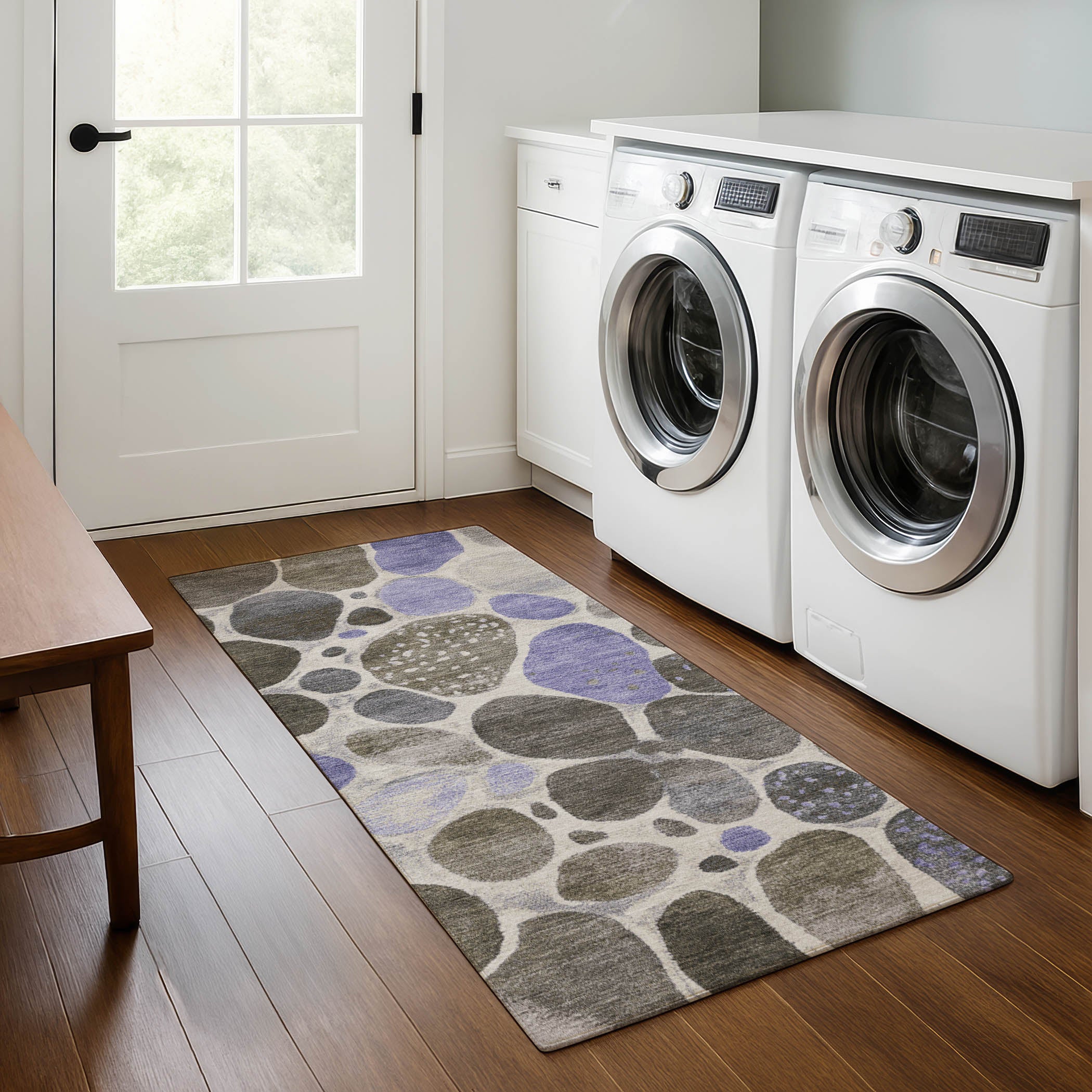 Ghent Machine Washable Transitional Chocolate Brown Rug 2'3" x 7'6" #shape_Runner