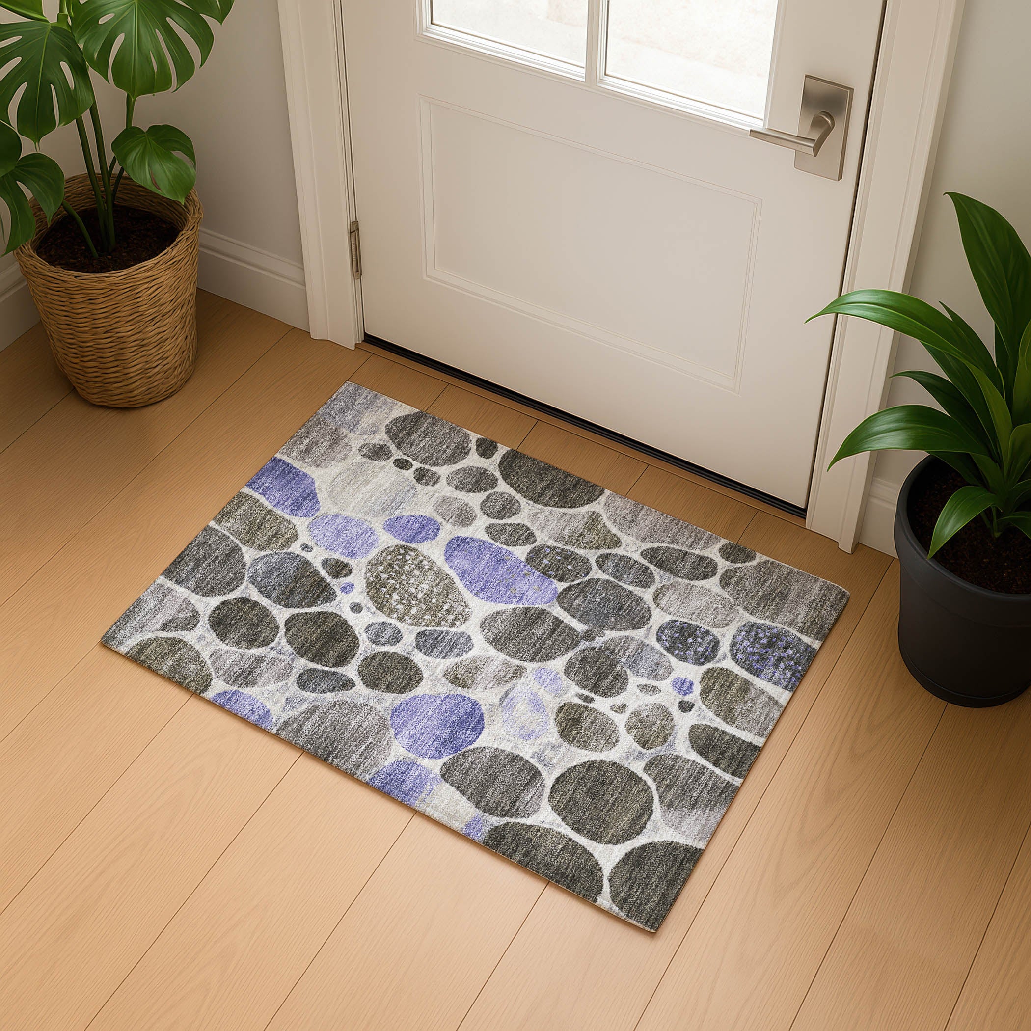 Ghent Machine Washable Transitional Chocolate Brown Rug 1'8" x 2'6" #shape_Rectangle
