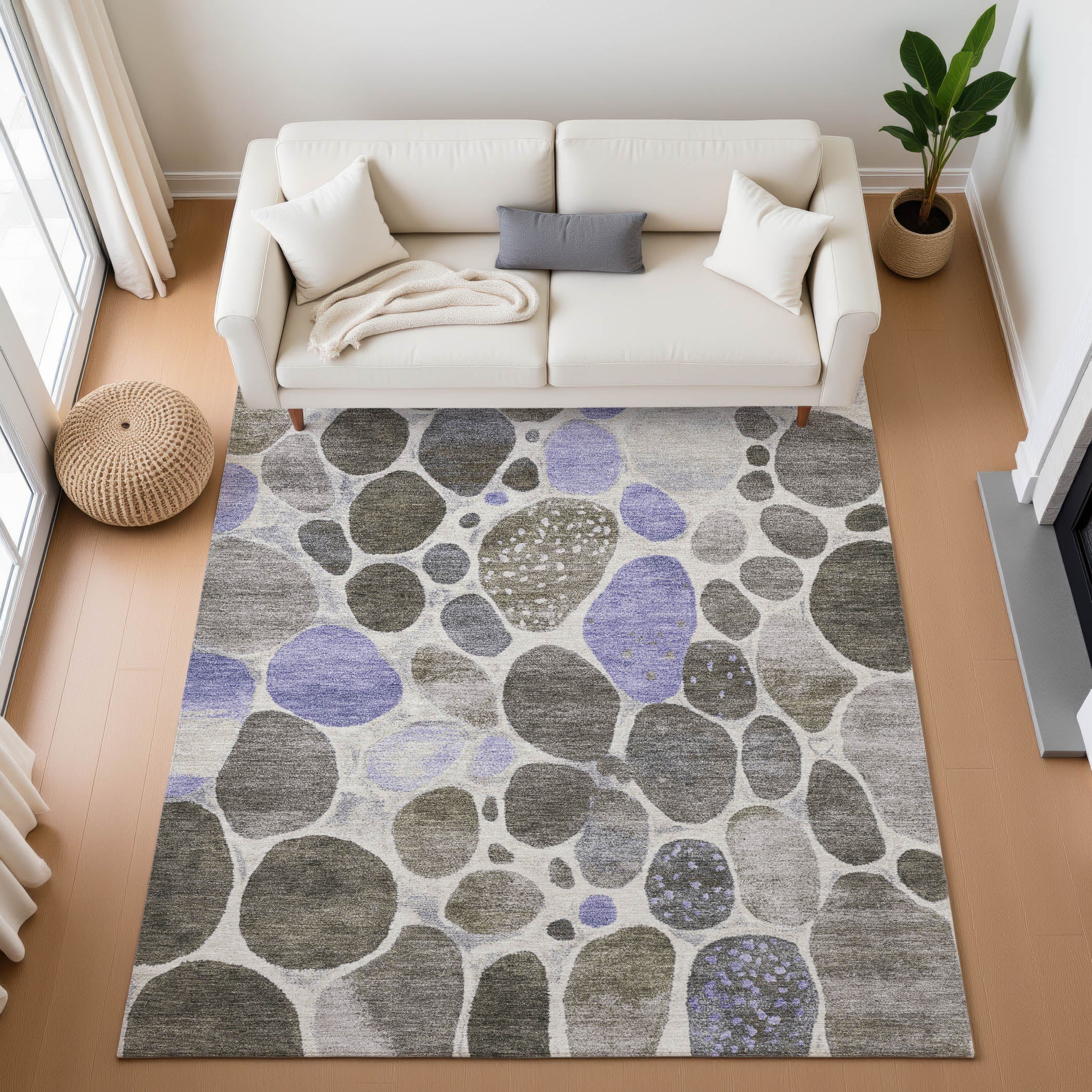 Ghent Machine Washable Transitional Chocolate Brown Rug 2'6" x 3'10" #shape_Rectangle