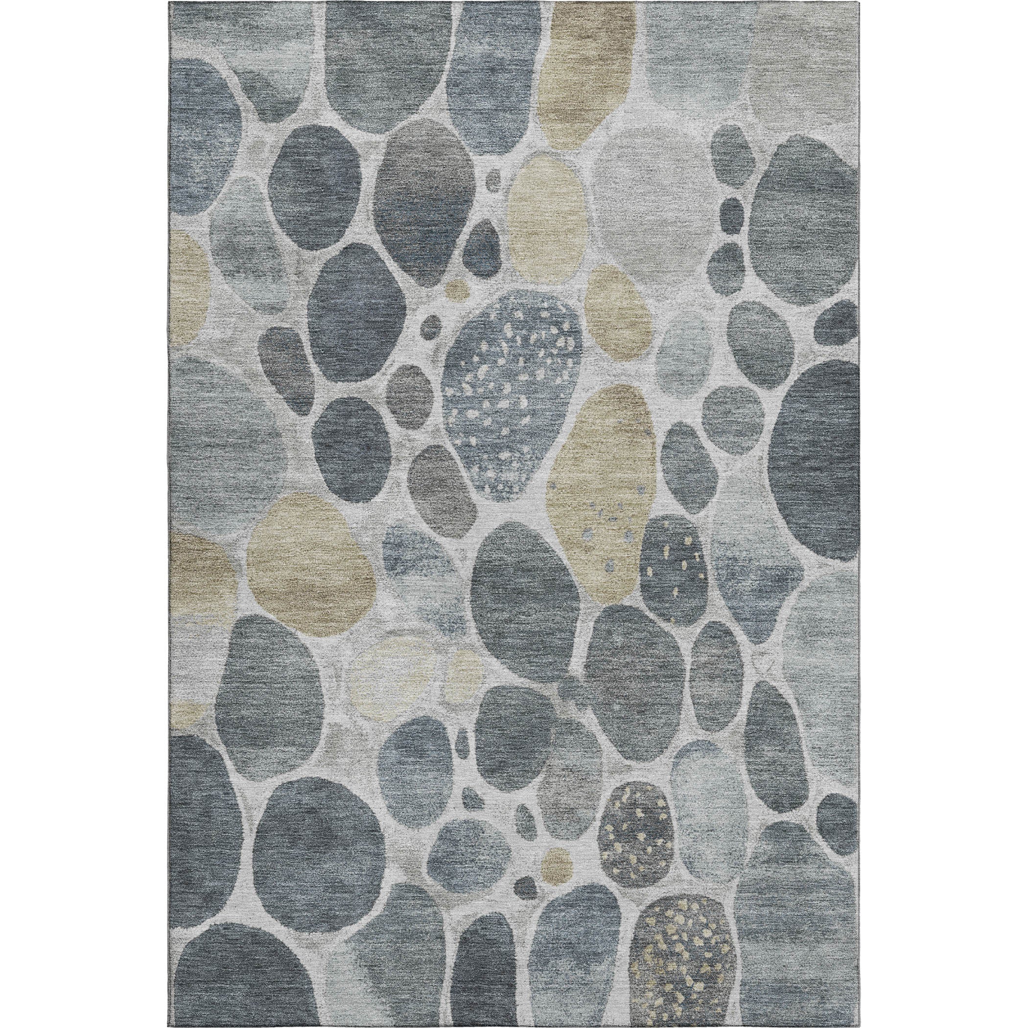 Ghent Machine Washable Transitional Pewter Gray Rug 2'6" x 3'10" #shape_Rectangle