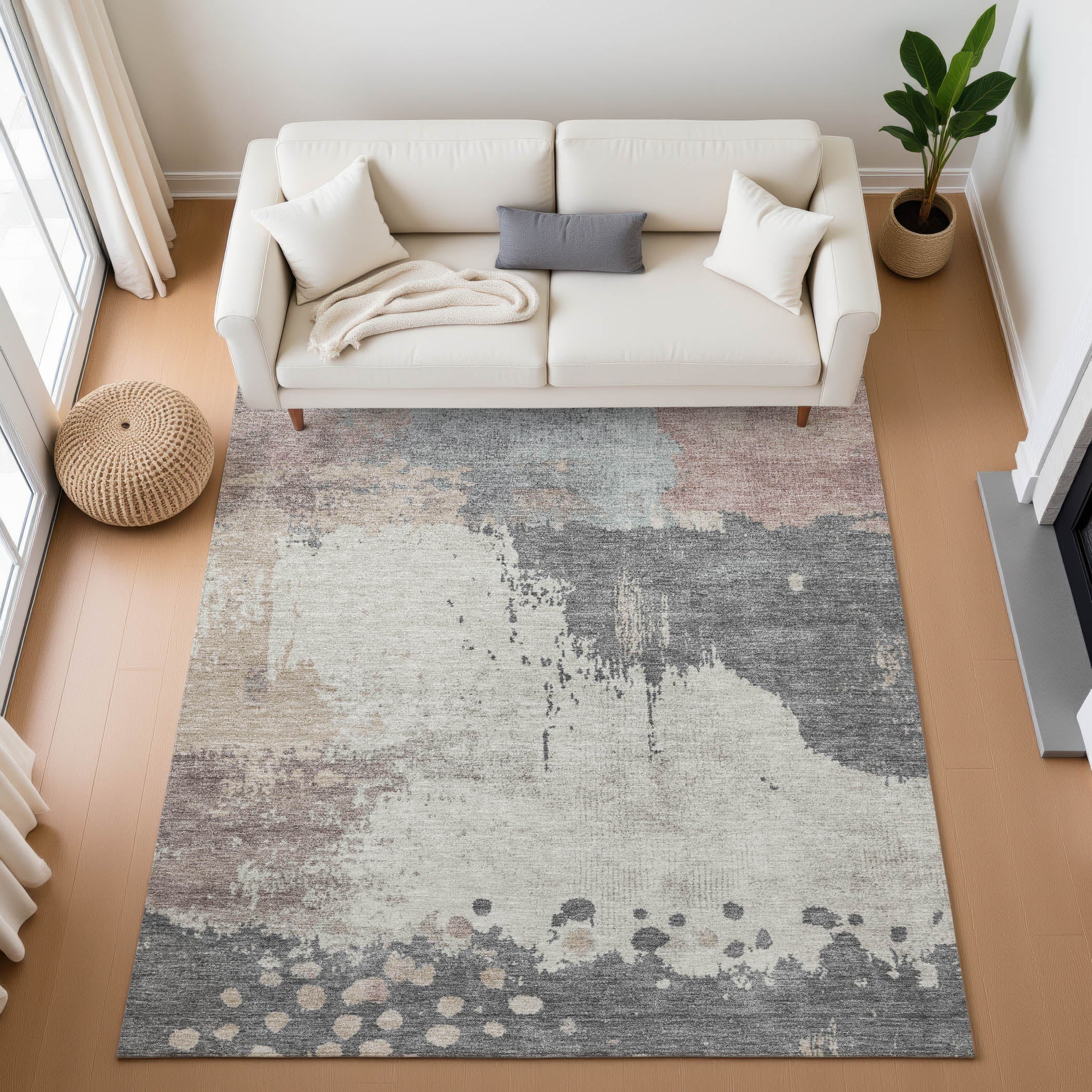 Seville Machine Washable Transitional Khaki Brown Rug 2'6" x 3'10" #shape_Rectangle