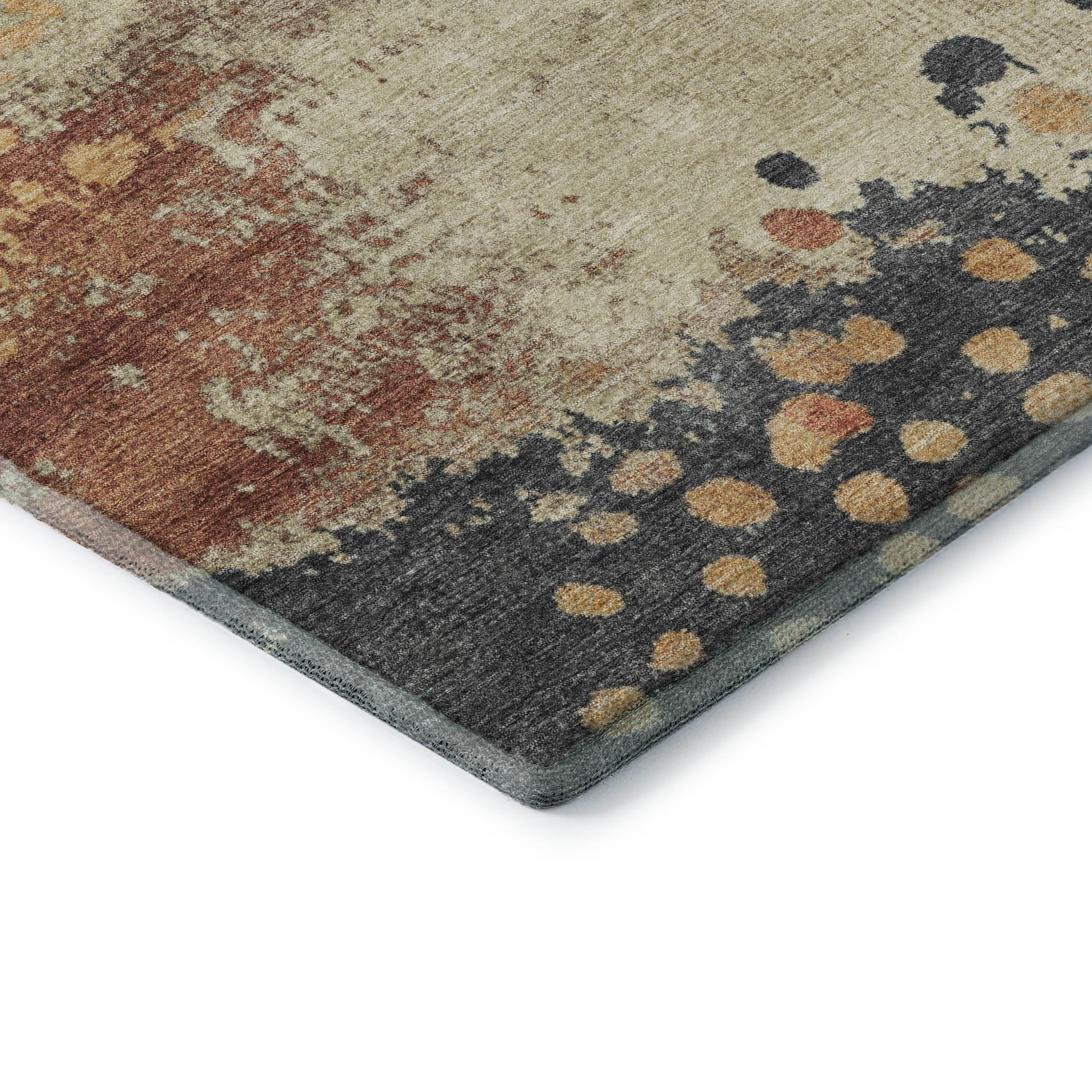 Seville Machine Washable Transitional Paprika Orange Rug 1'8" x 2'6" #shape_Rectangle