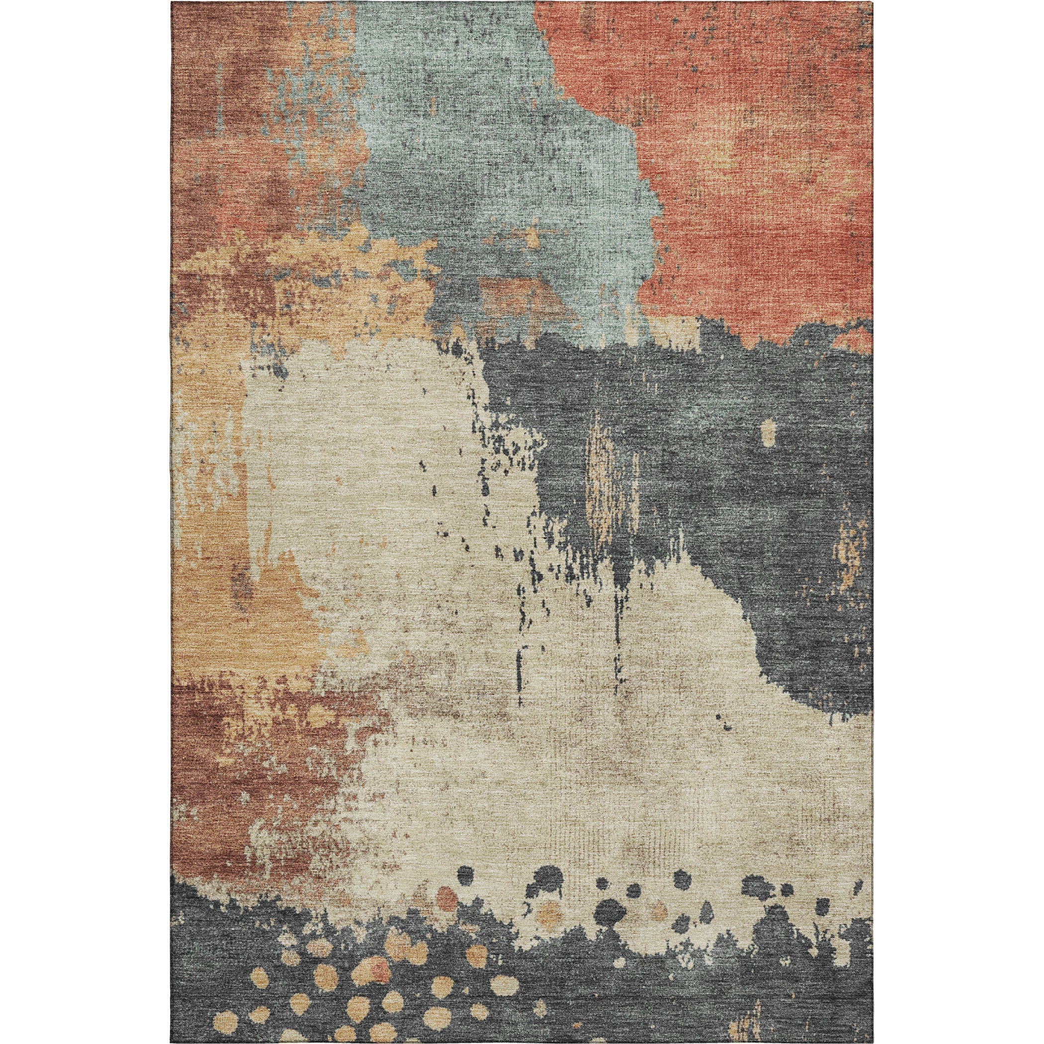 Seville Machine Washable Transitional Paprika Orange Rug 2'6" x 3'10" #shape_Rectangle