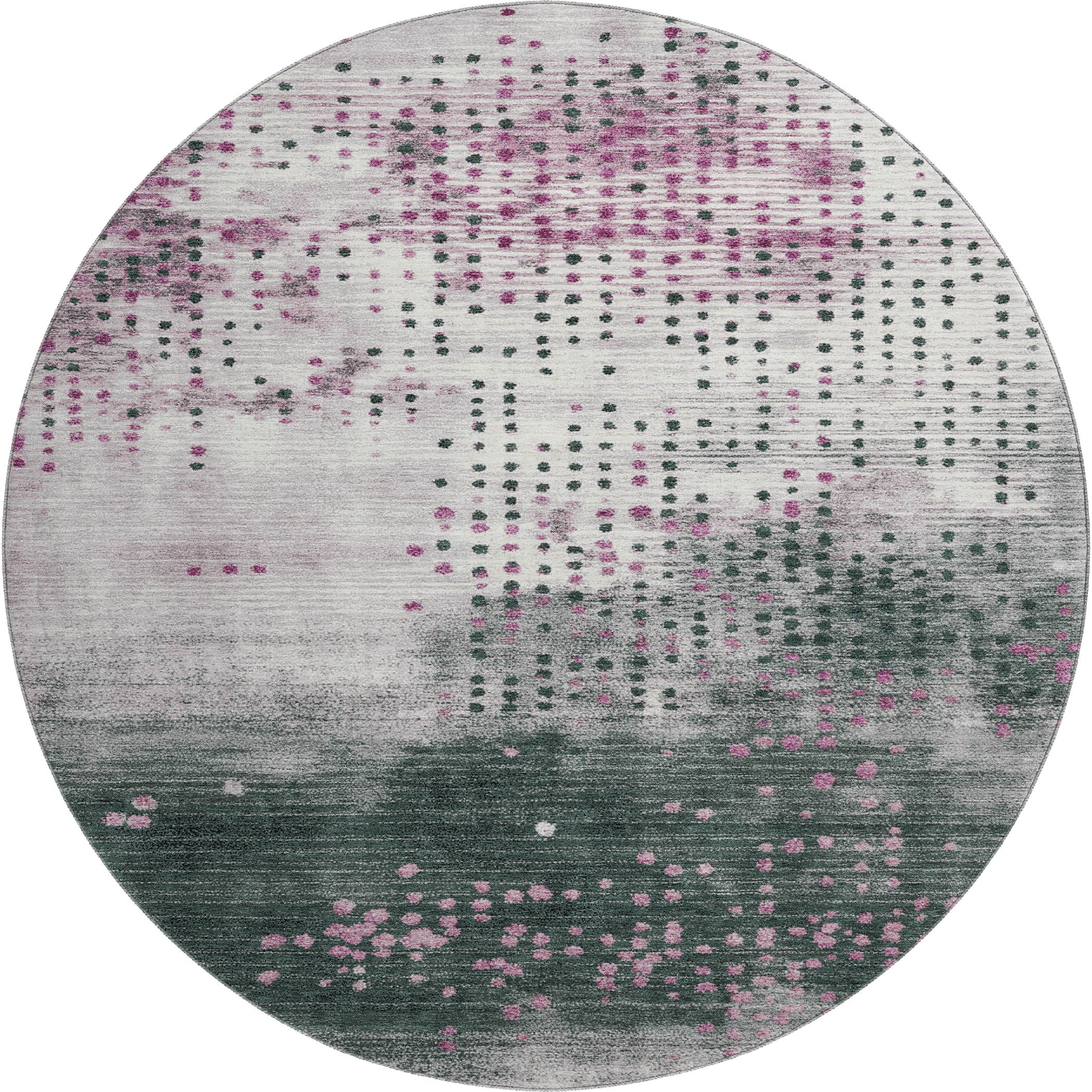 Salzburg Machine Washable Transitional Blush Pink Rug 8' x 8' #shape_Round