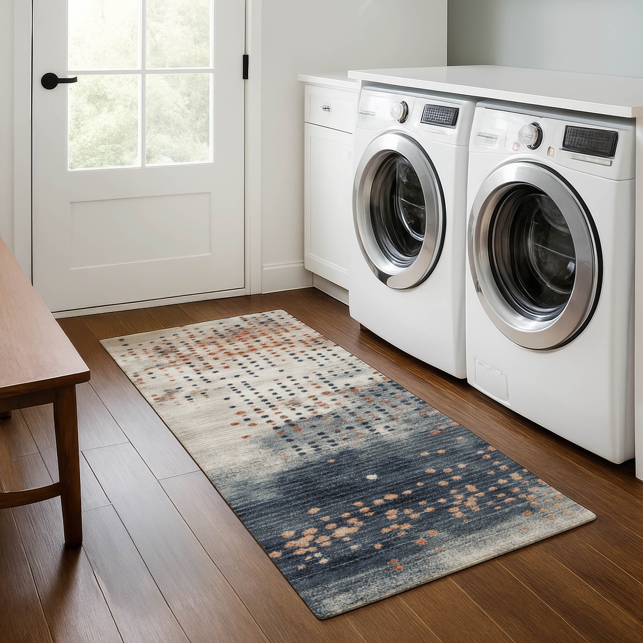 Salzburg Machine Washable Transitional Linen Ivory Rug 2'3" x 7'6" #shape_Runner