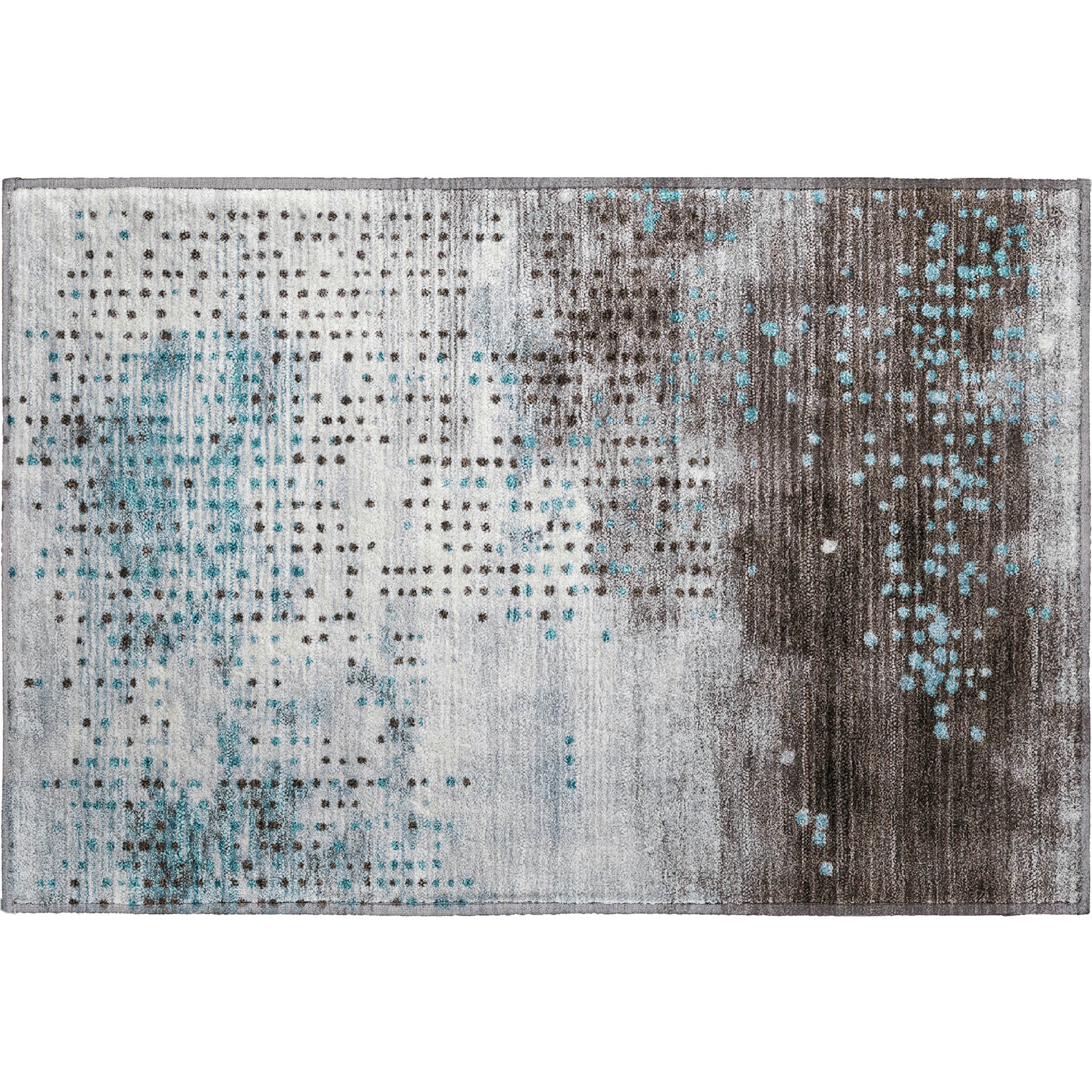 Salzburg Machine Washable Transitional Teal Rug 1'8" x 2'6" #shape_Rectangle