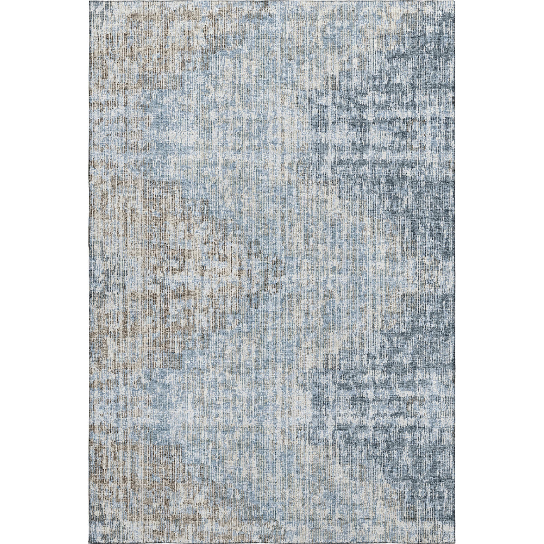 Kyoto Machine Washable Transitional Denim Blue Rug 2'6" x 3'10" #shape_Rectangle