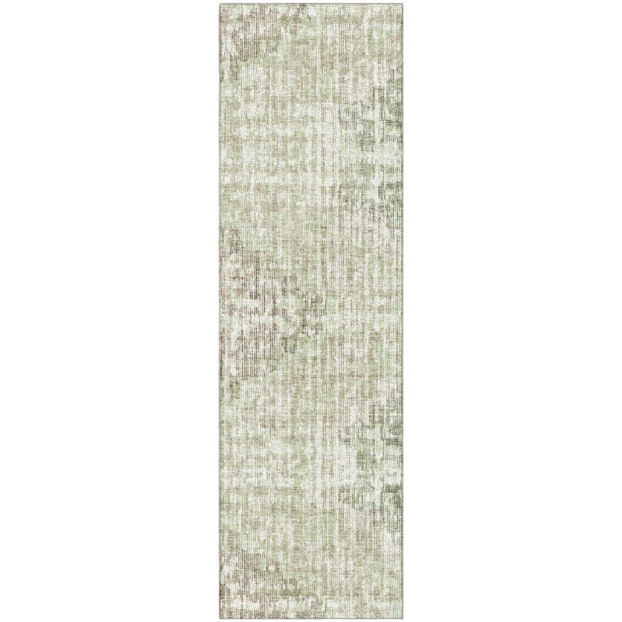 Kyoto Machine Washable Transitional Fern Green Rug 2'3" x 7'6" #shape_Runner