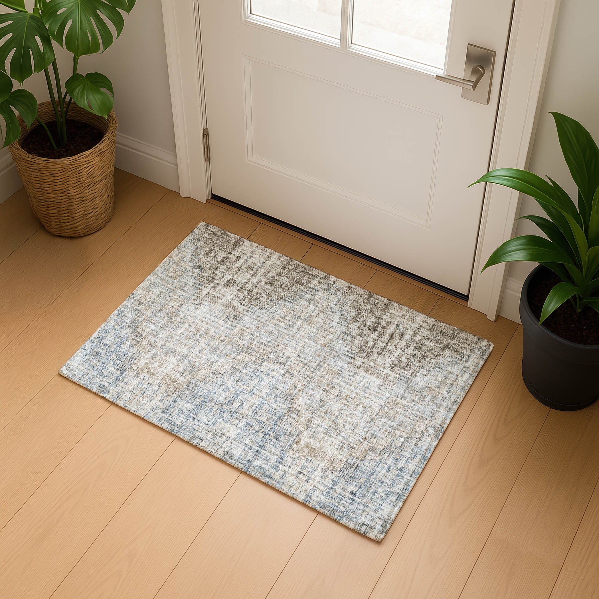 Kyoto Machine Washable Transitional Putty Ivory Rug 1'8" x 2'6" #shape_Rectangle