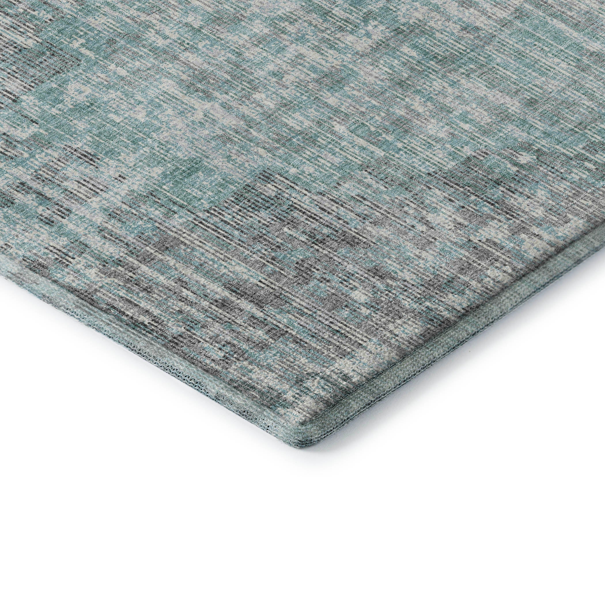Kyoto Machine Washable Transitional Teal Rug 1'8" x 2'6" #shape_Rectangle