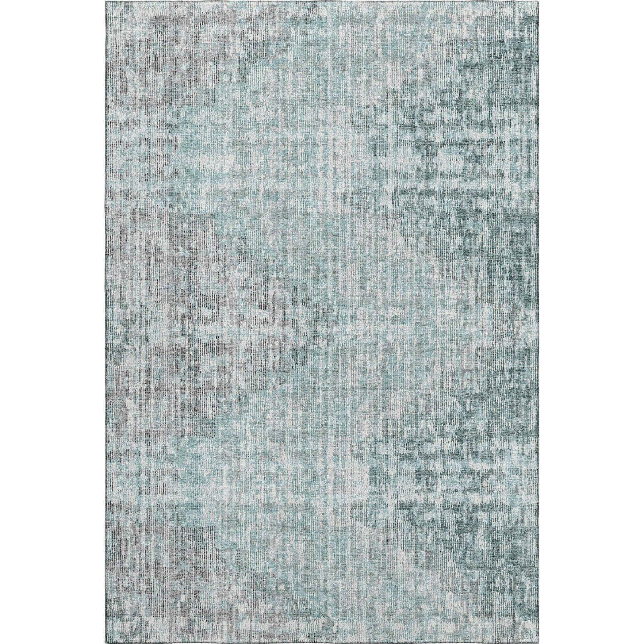 Kyoto Machine Washable Transitional Teal Rug 2'6" x 3'10" #shape_Rectangle
