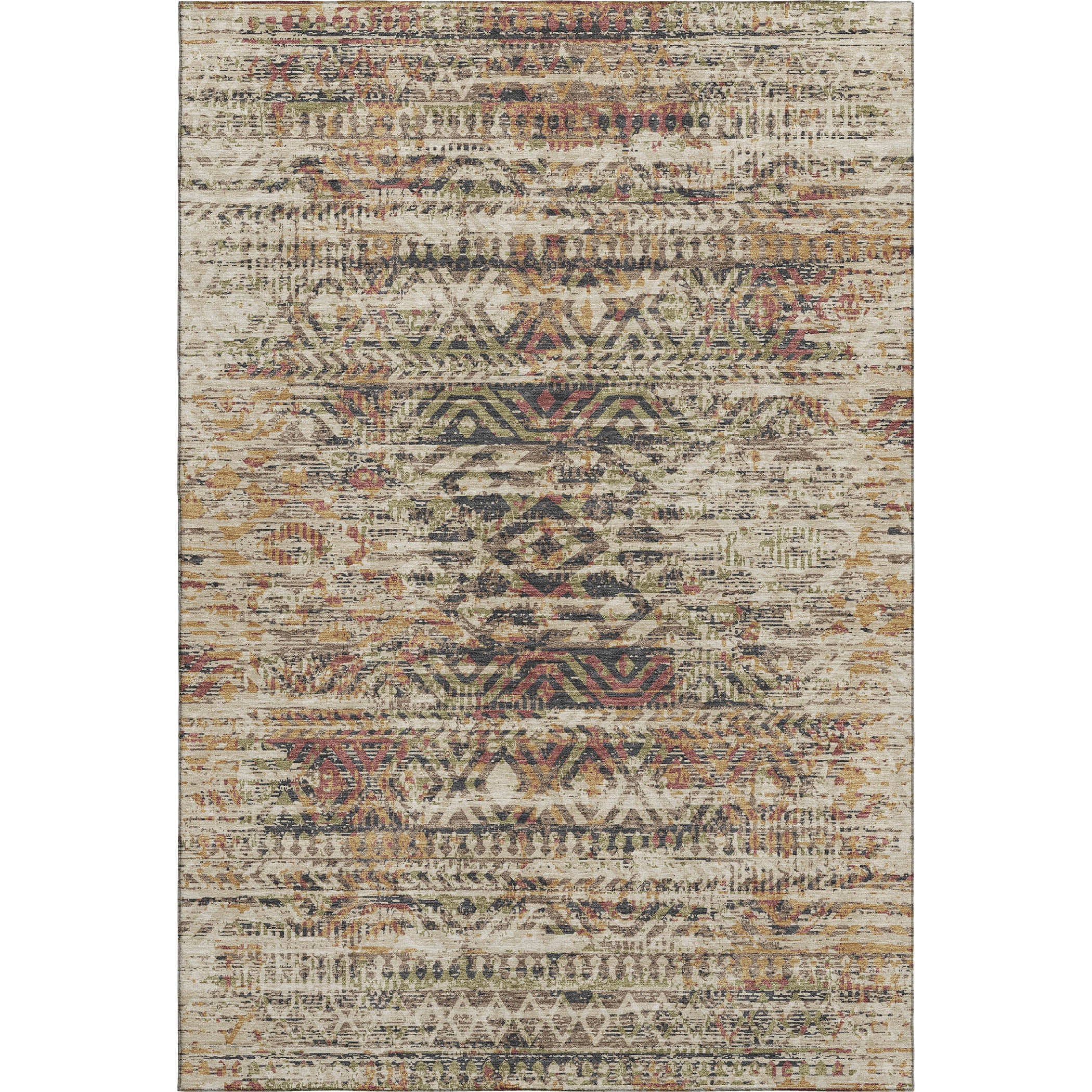 Athens Machine Washable Transitional Beige Brown Rug 2'6" x 3'10" #shape_Rectangle