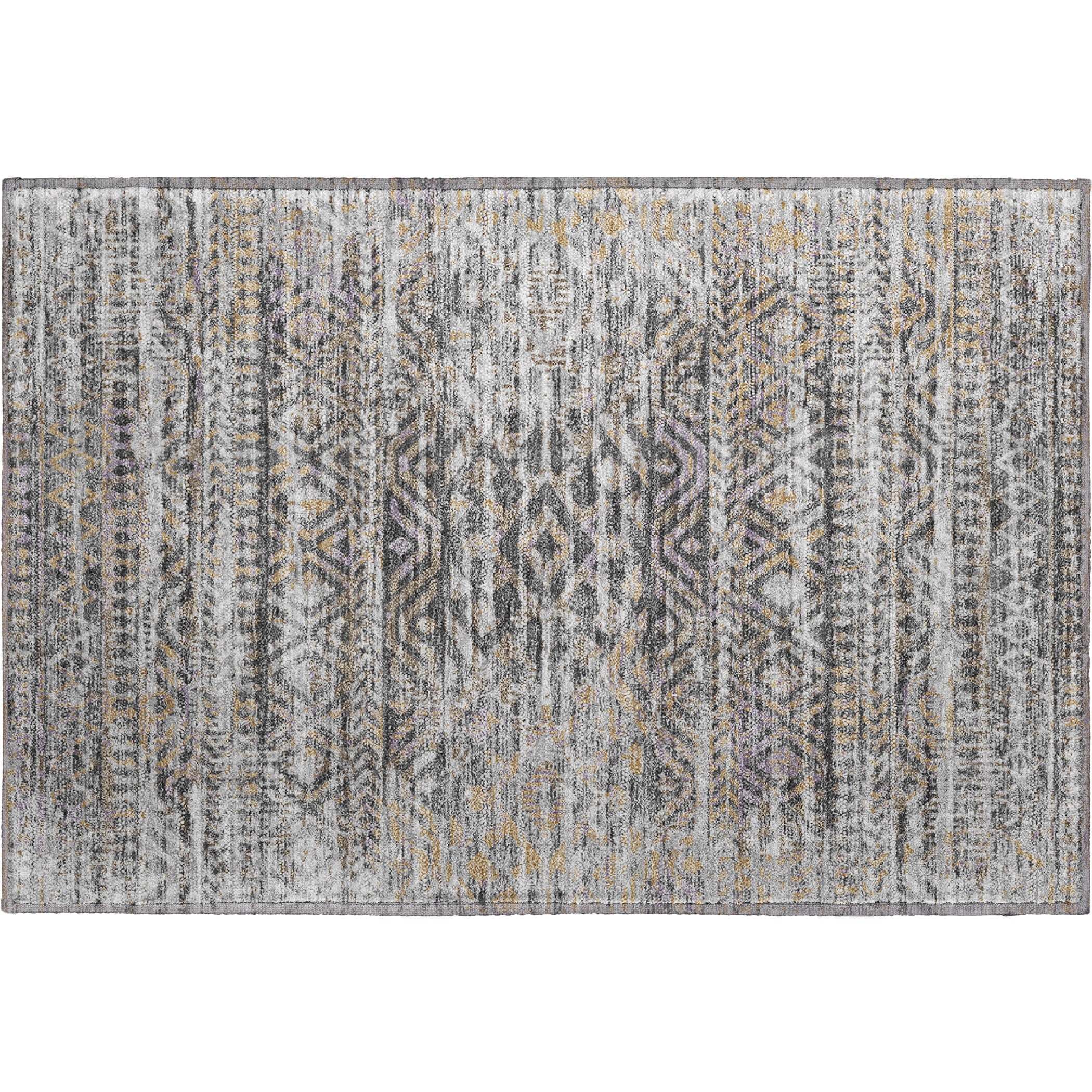 Athens Machine Washable Transitional Gray Rug 1'8" x 2'6" #shape_Rectangle