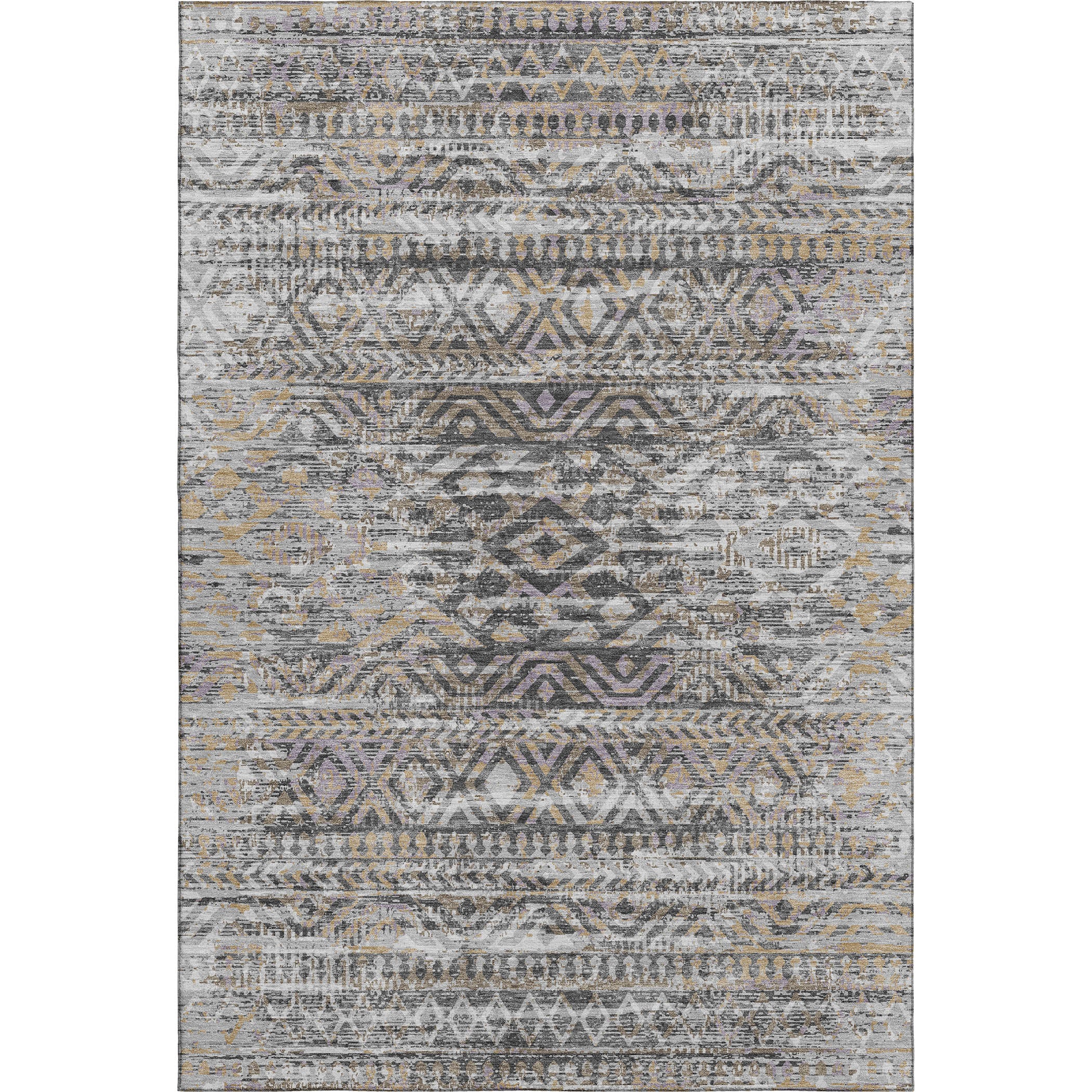 Athens Machine Washable Transitional Gray Rug 2'6" x 3'10" #shape_Rectangle