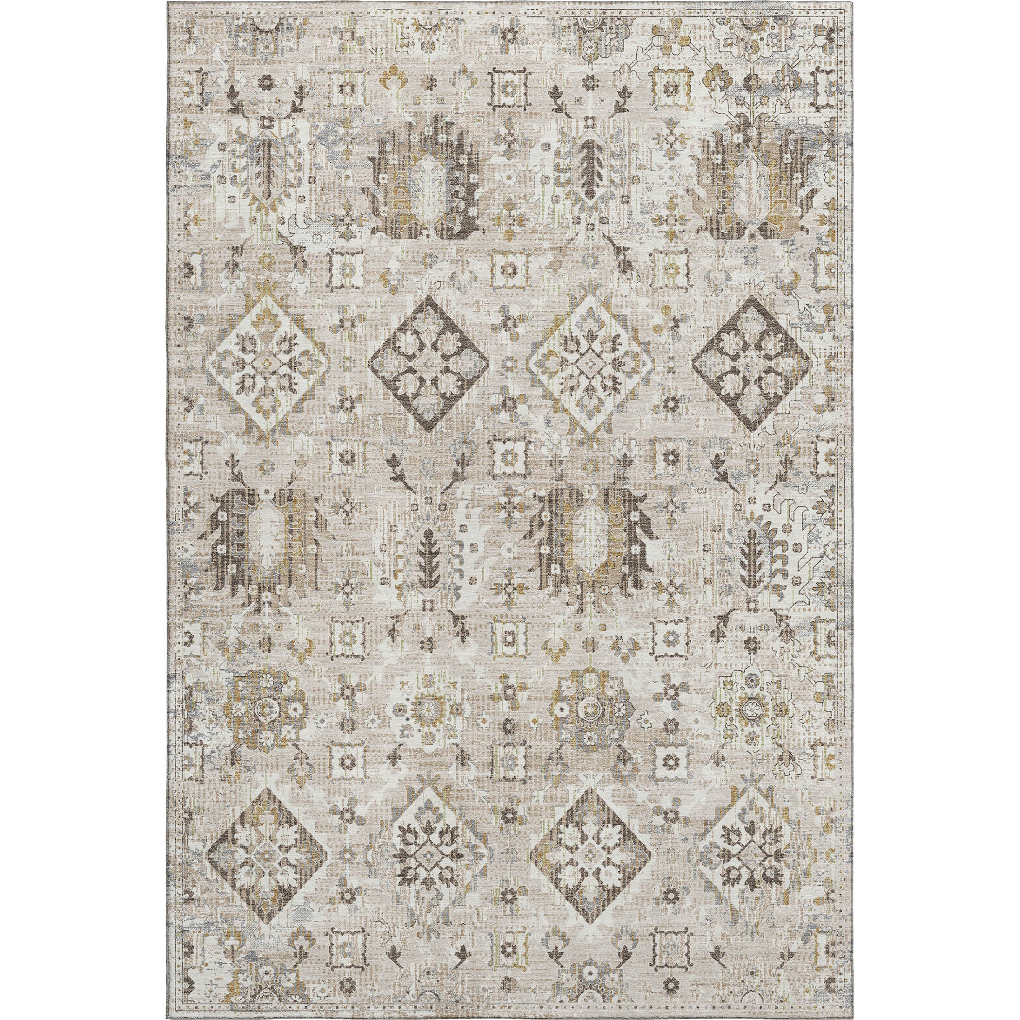 Valletta Machine Washable Traditional Linen Ivory Rug 2'6" x 3'10" #shape_Rectangle