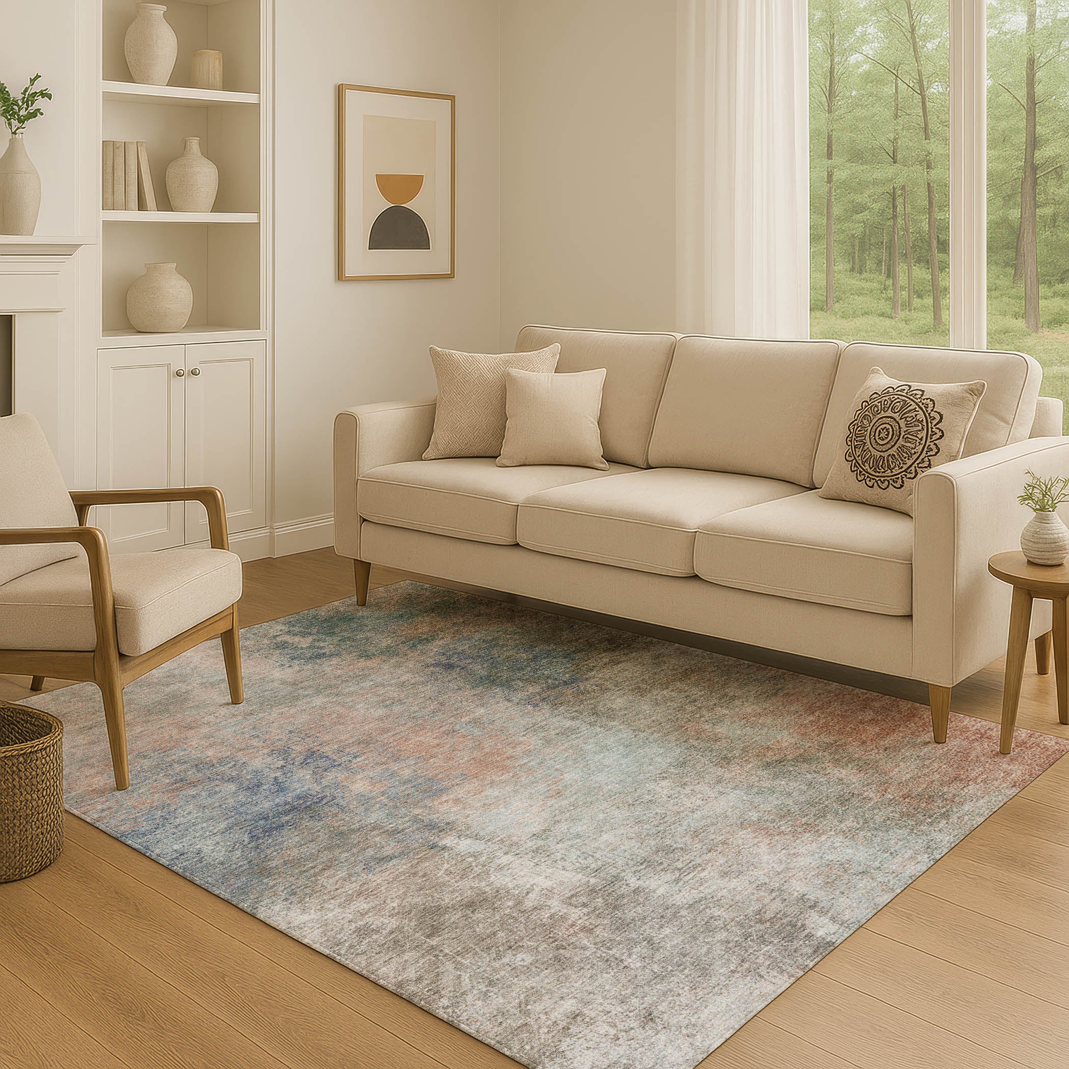 Bergen Machine Washable Transitional Copper Orange Rug 2'6" x 3'10" #shape_Rectangle