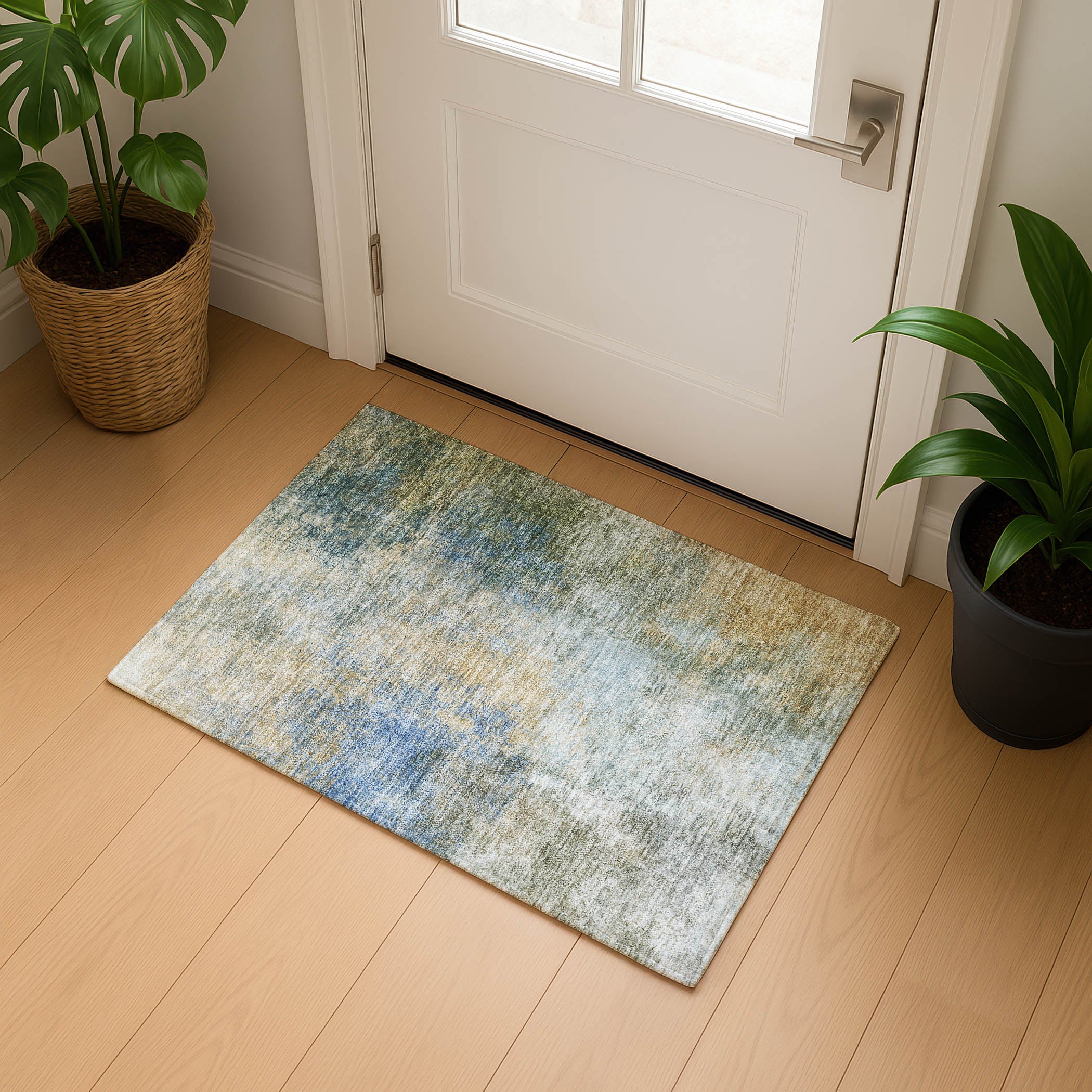 Bergen Machine Washable Transitional Khaki Brown Rug 1'8" x 2'6" #shape_Rectangle