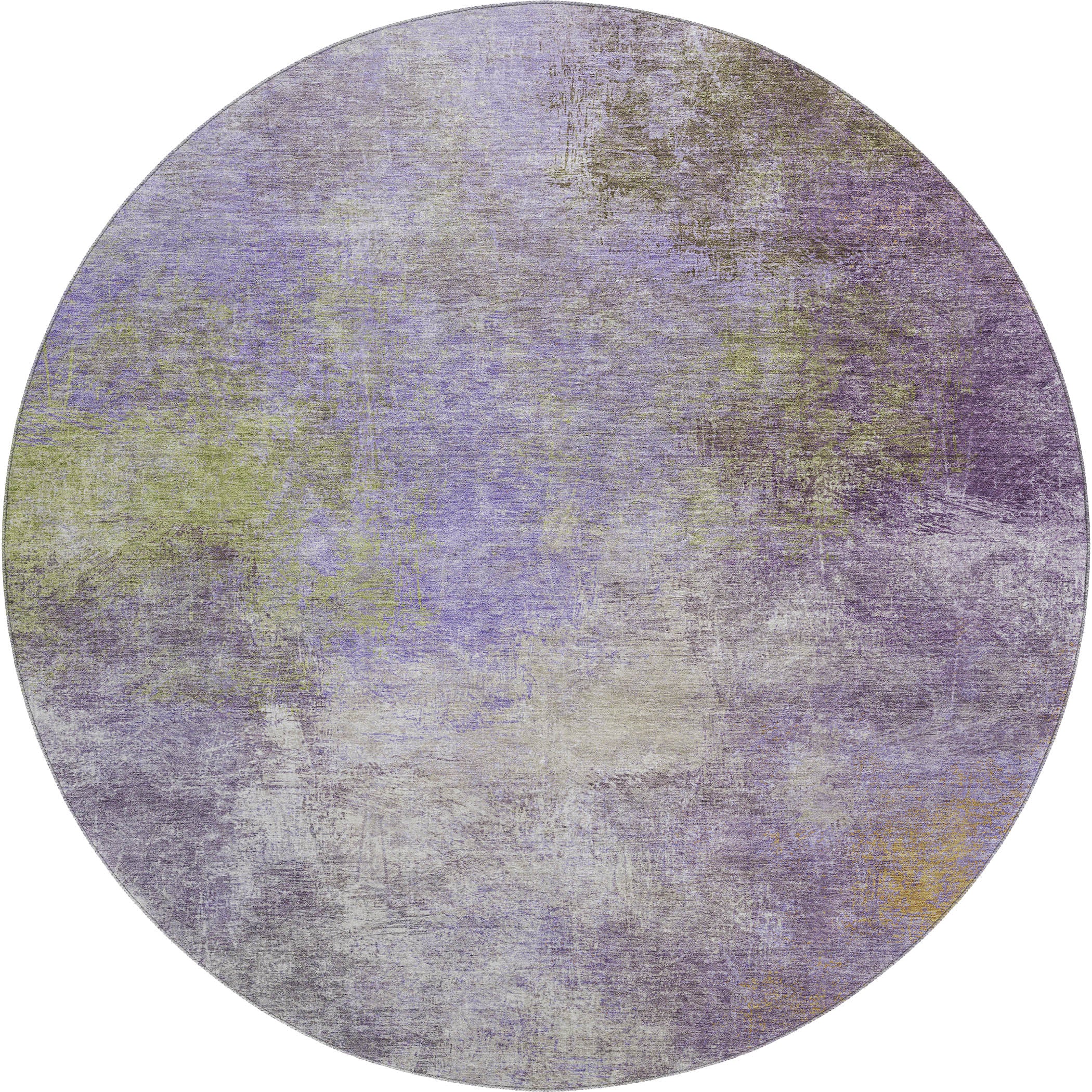 Bergen Machine Washable Transitional Purple Rug 8' x 8' #shape_Round