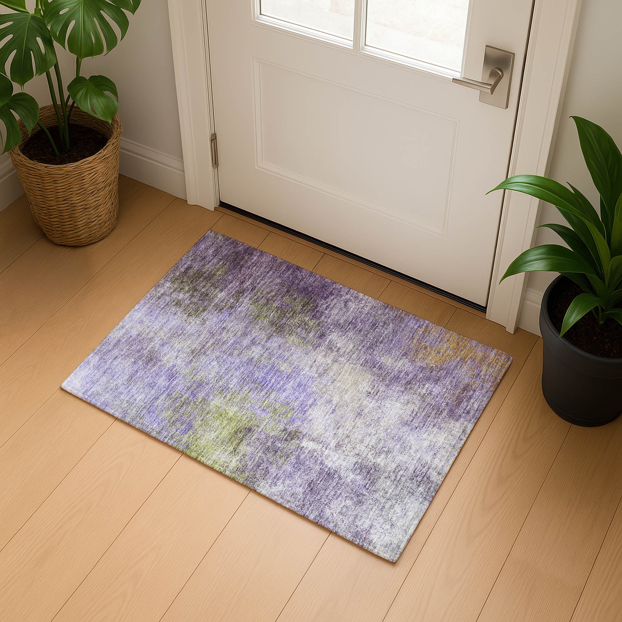 Bergen Machine Washable Transitional Purple Rug 1'8" x 2'6" #shape_Rectangle