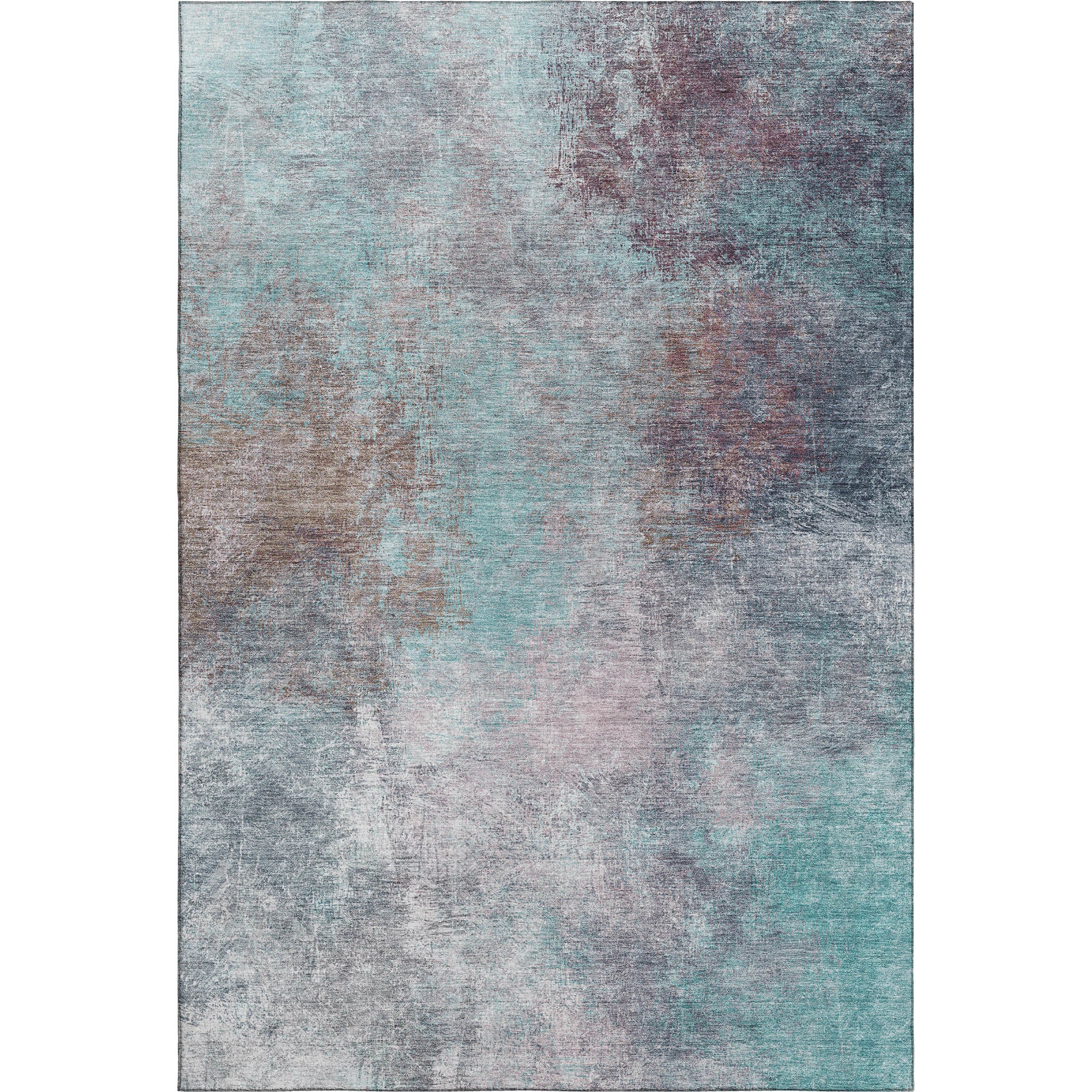 Bergen Machine Washable Transitional Teal Rug 2'6" x 3'10" #shape_Rectangle