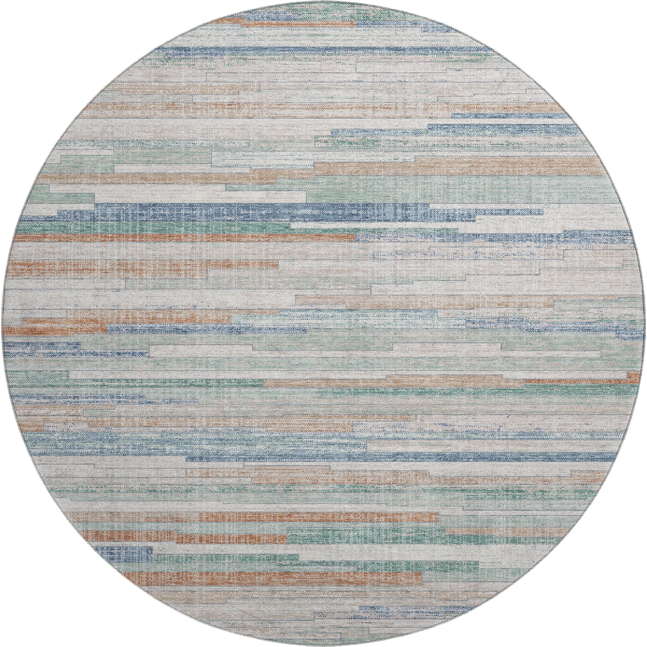 Seville Machine Washable Transitional Linen Ivory Rug 8' x 8' #shape_Round