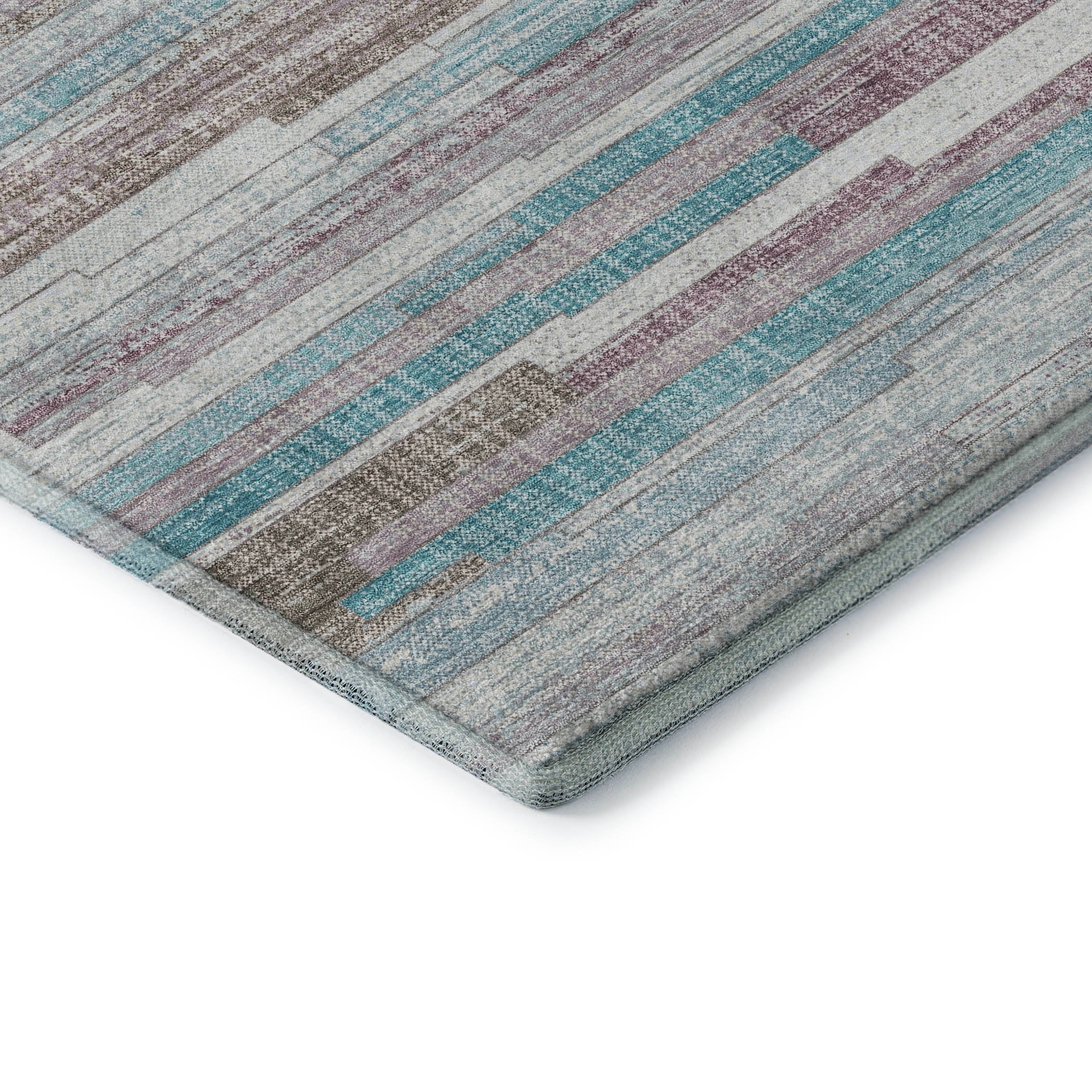 Seville Machine Washable Transitional Teal Rug 1'8" x 2'6" #shape_Rectangle