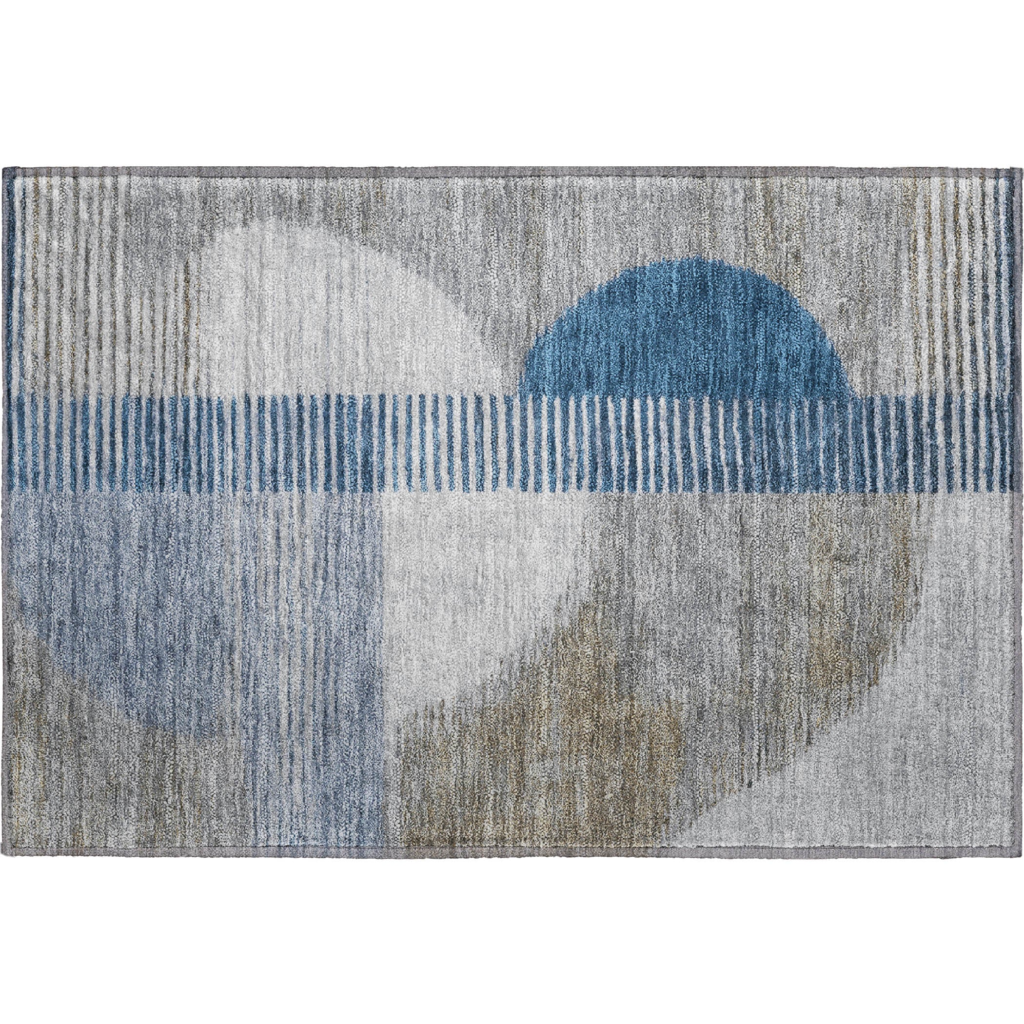 Valletta Machine Washable Transitional Denim Blue Rug 1'8" x 2'6" #shape_Rectangle