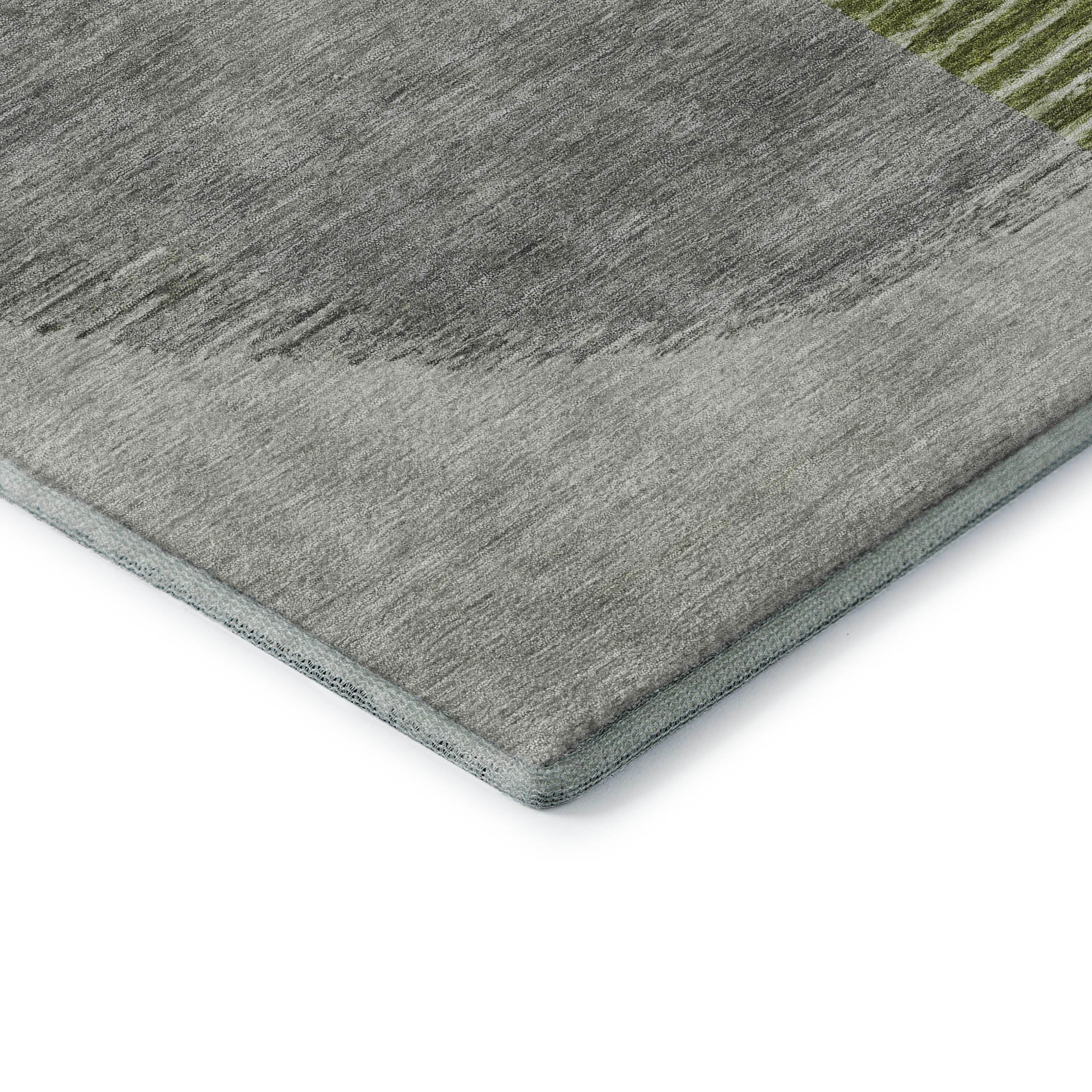 Valletta Machine Washable Transitional Olive Green Rug 1'8" x 2'6" #shape_Rectangle