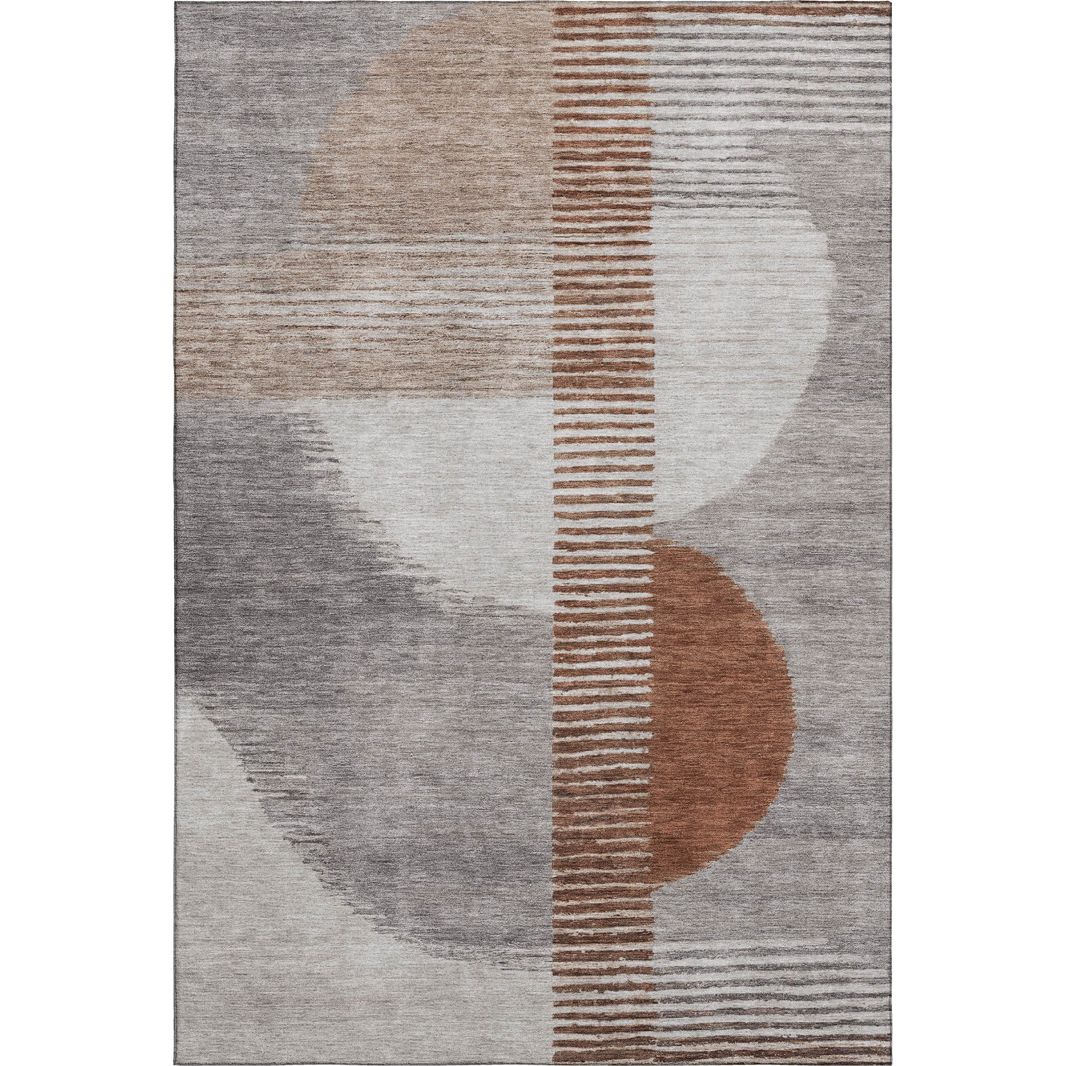 Valletta Machine Washable Transitional Taupe Brown Rug 2'6" x 3'10" #shape_Rectangle